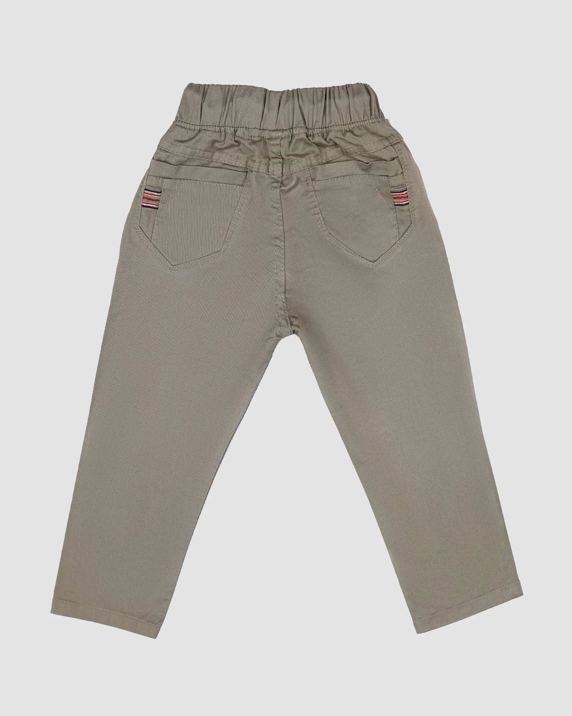 شلوار کتان پسرانه مدل POLO دورکش رنگ سدری بانی نو