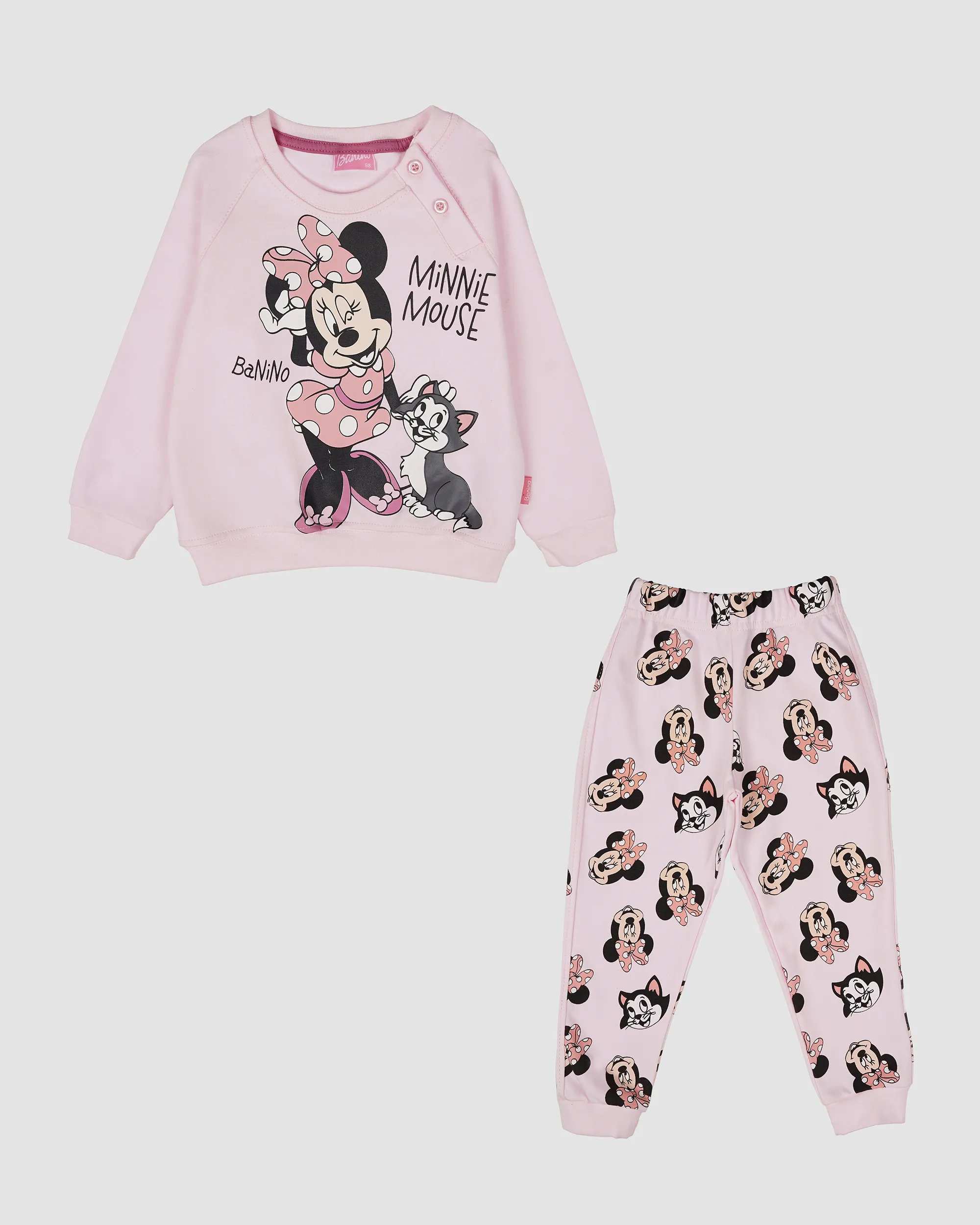 ست سویشرت و شلوار دخترانه مدل تمام چاپ MINNIE MOUSE بانی نو