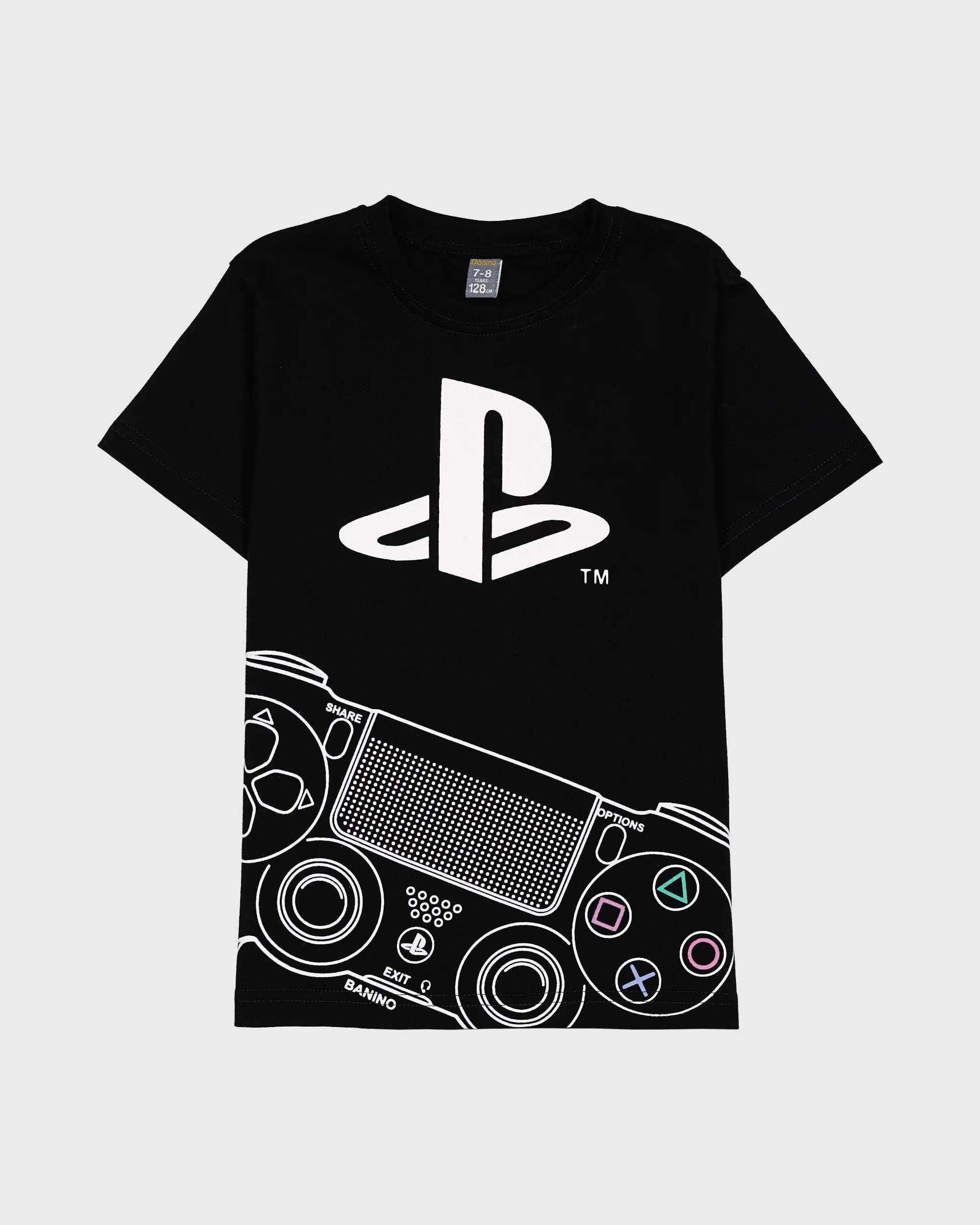 تی شرت پسرانه مدل PLAY STATION مشکی بانی نو