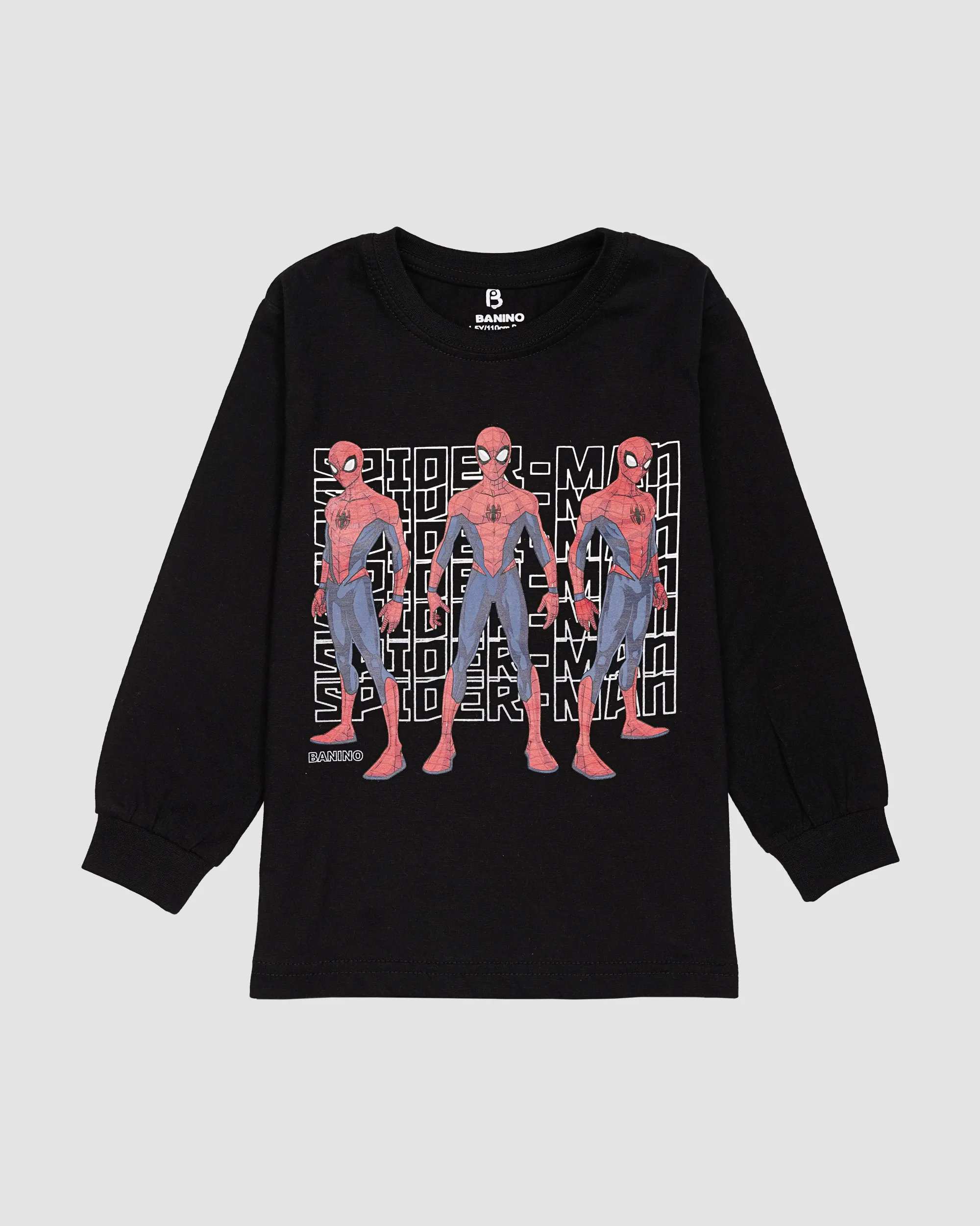 ست بلوز و شلوار پسرانه طرح SPIDERMAN مشکی بانی نو