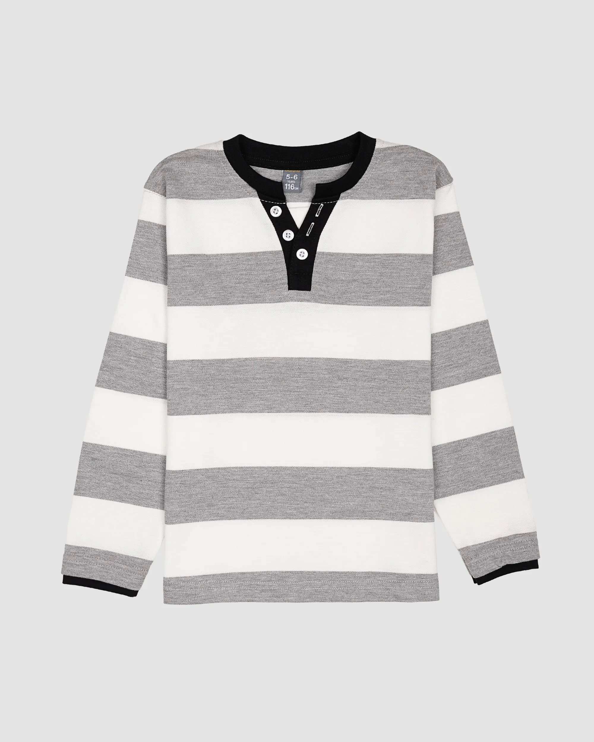 بلوز پسرانه مدل یقه V راه پهن یقه مشکی بانی نو