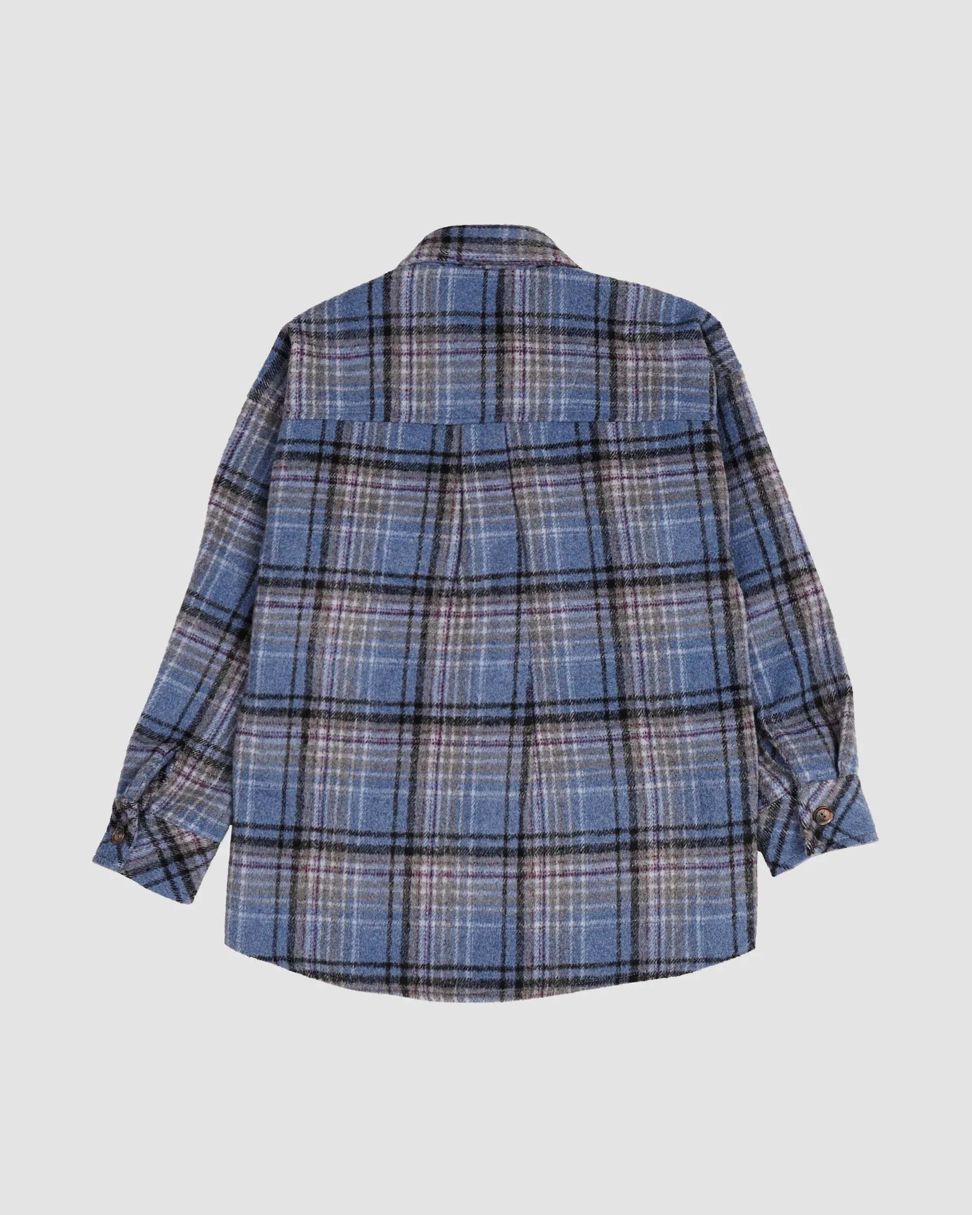 پیراهن شومیزه دخترانه مدل چهارخانه کوتاه آبی بانی نو