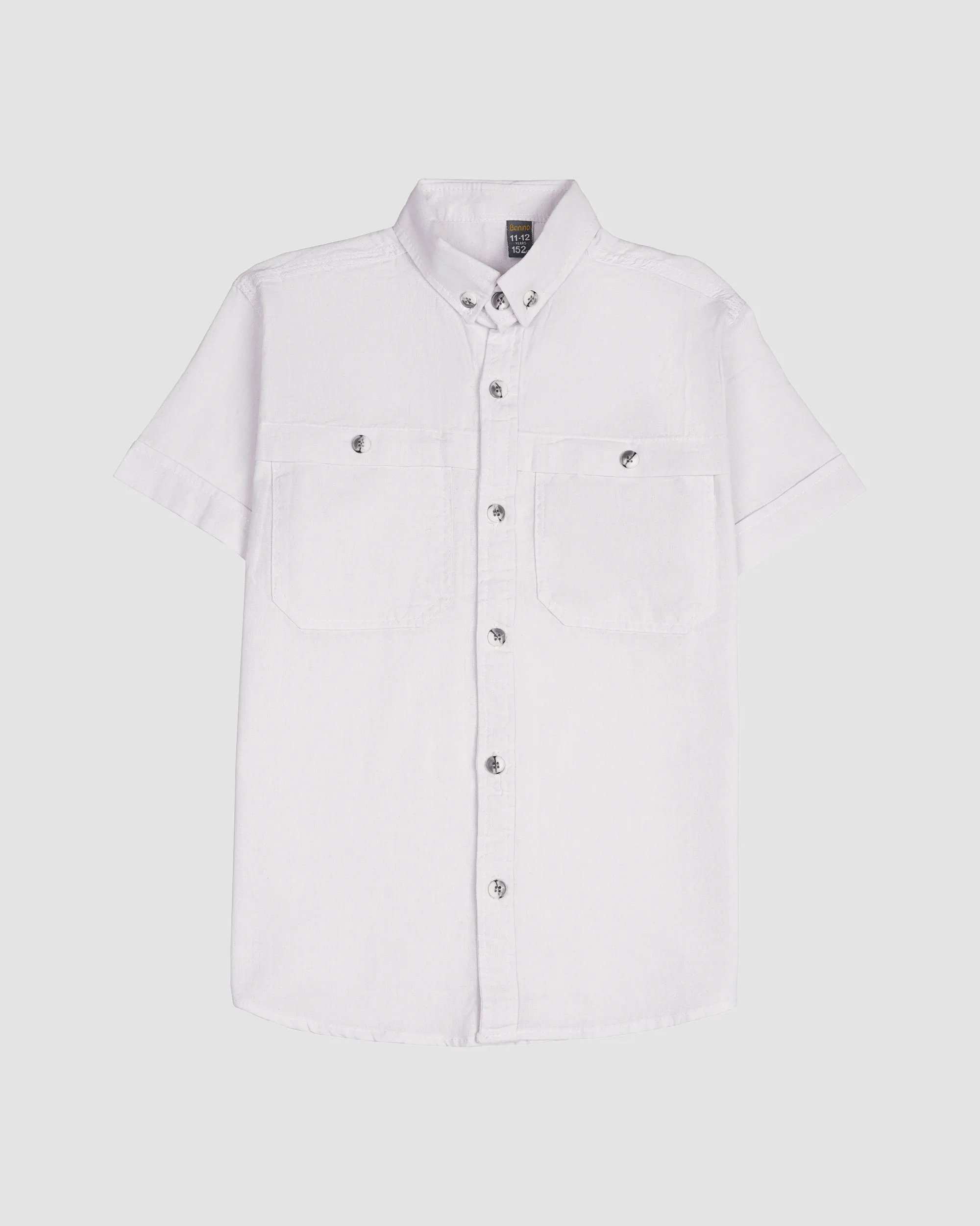 پیراهن پسرانه مدل کنفی سفید بانی نو