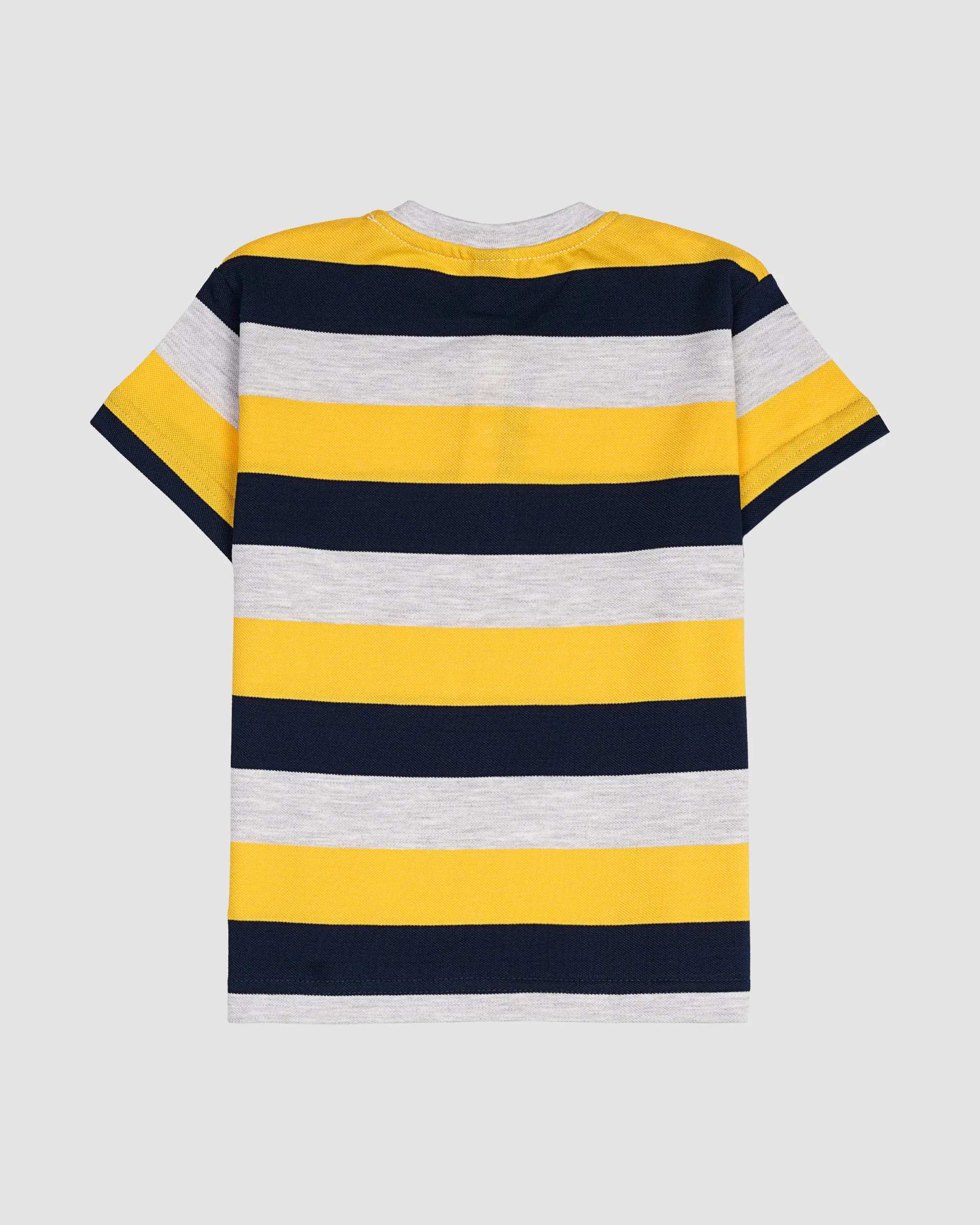 تیشرت پسرانه جودون مدل راه راه پهن زرد بانی نو