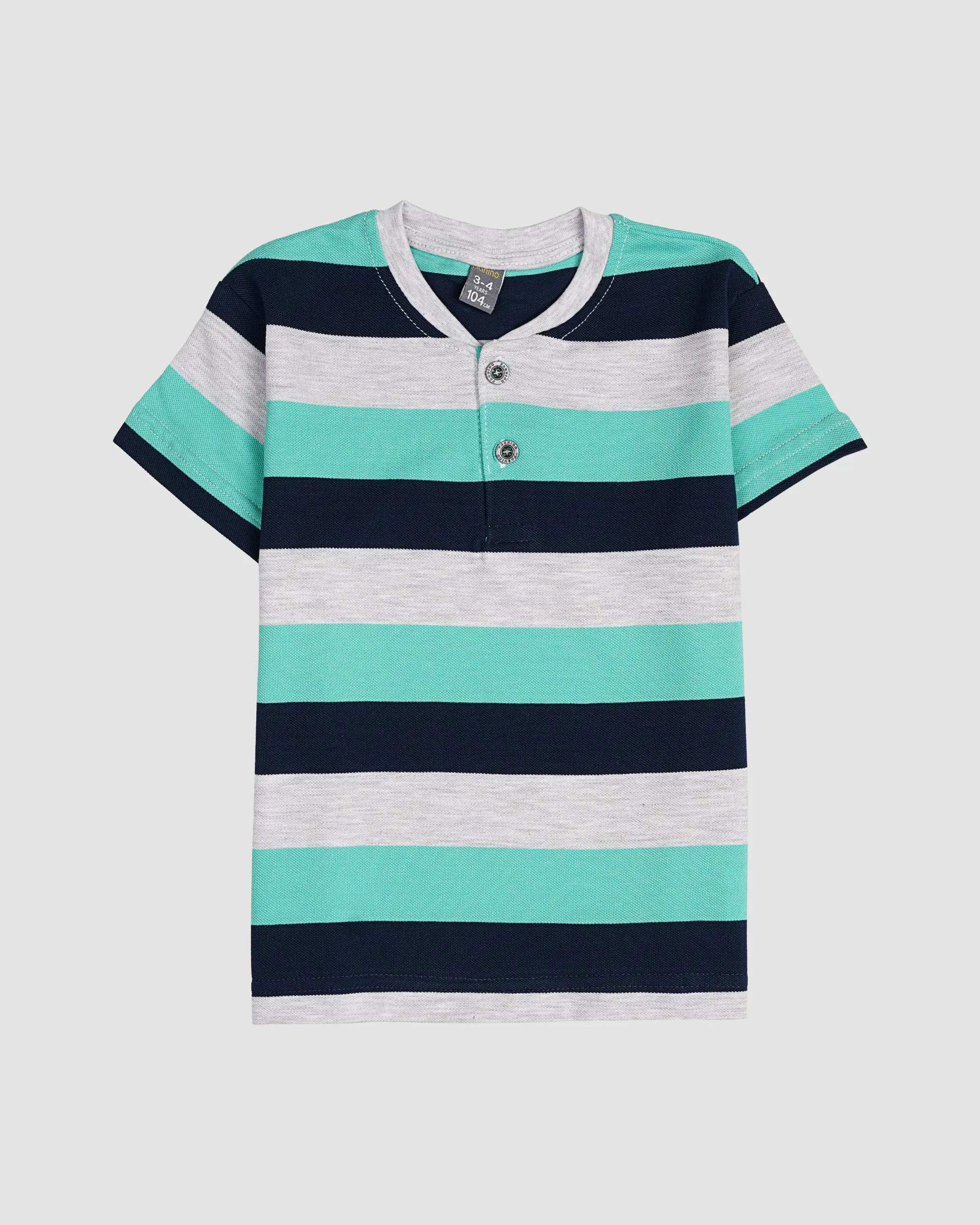 تیشرت پسرانه جودون مدل راه راه پهن سبز بانی نو