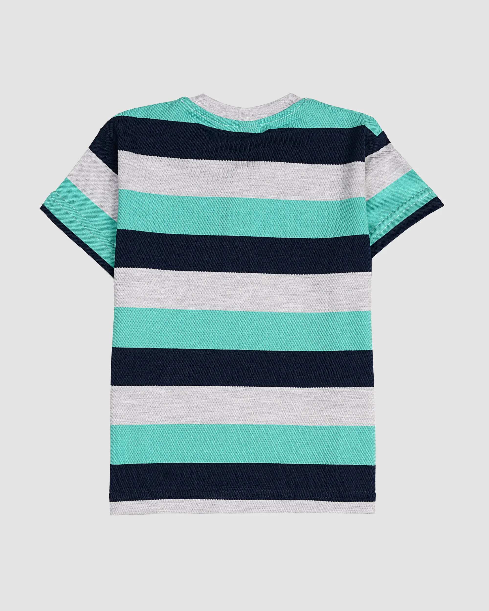 تیشرت پسرانه جودون مدل راه راه پهن سبز بانی نو