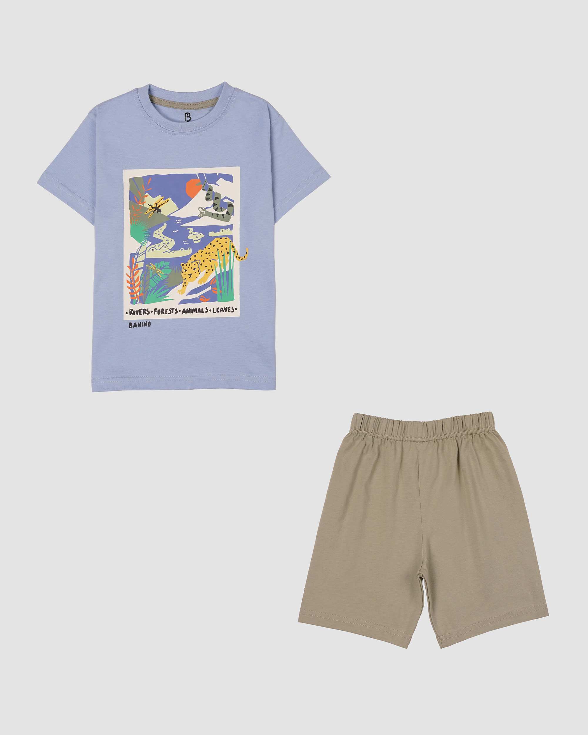 ست تی شرت شلوارک طرح Animals ابی بانی نو