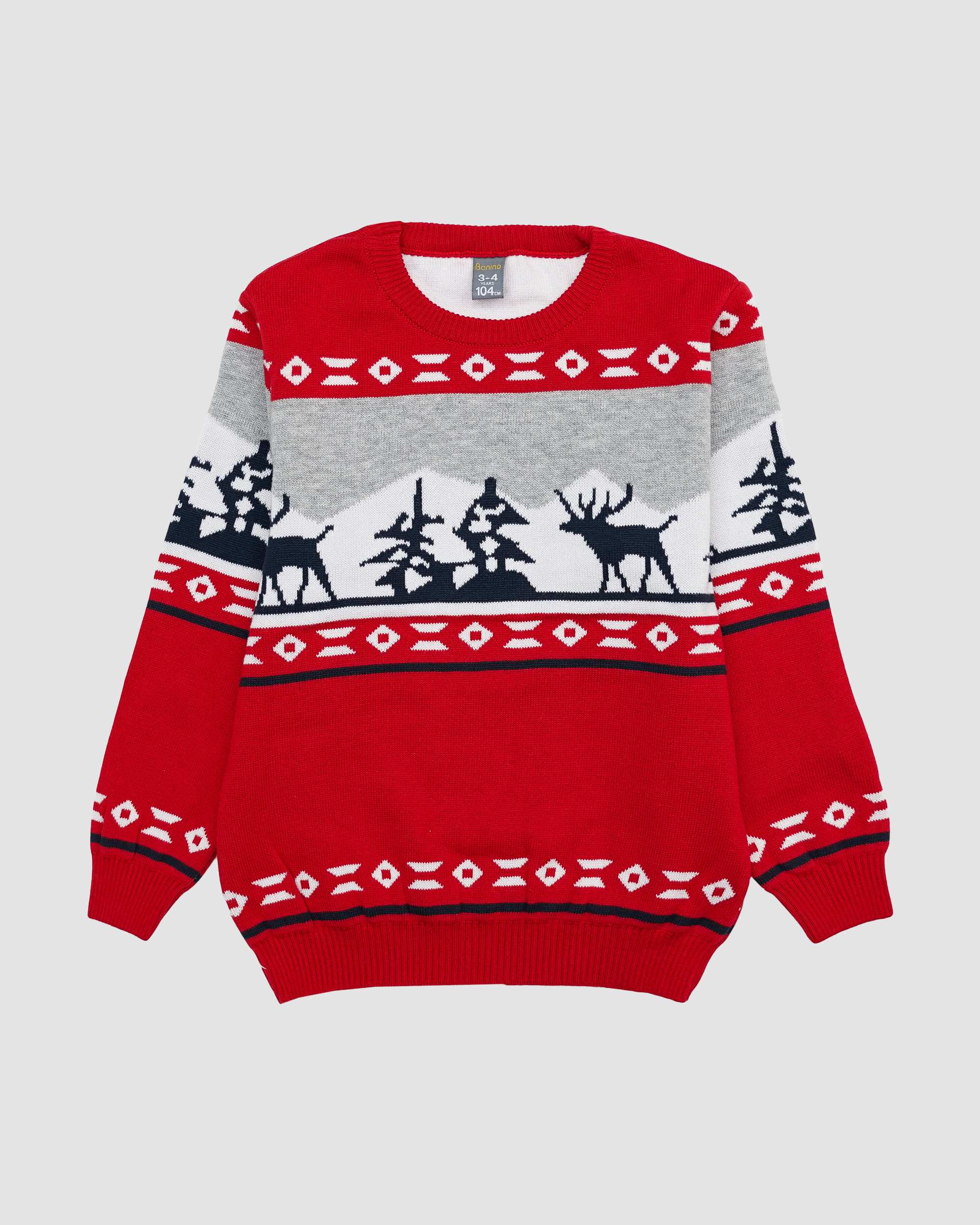 پلیور بافت اسپرت طرح کوه و گوزن بانی نو