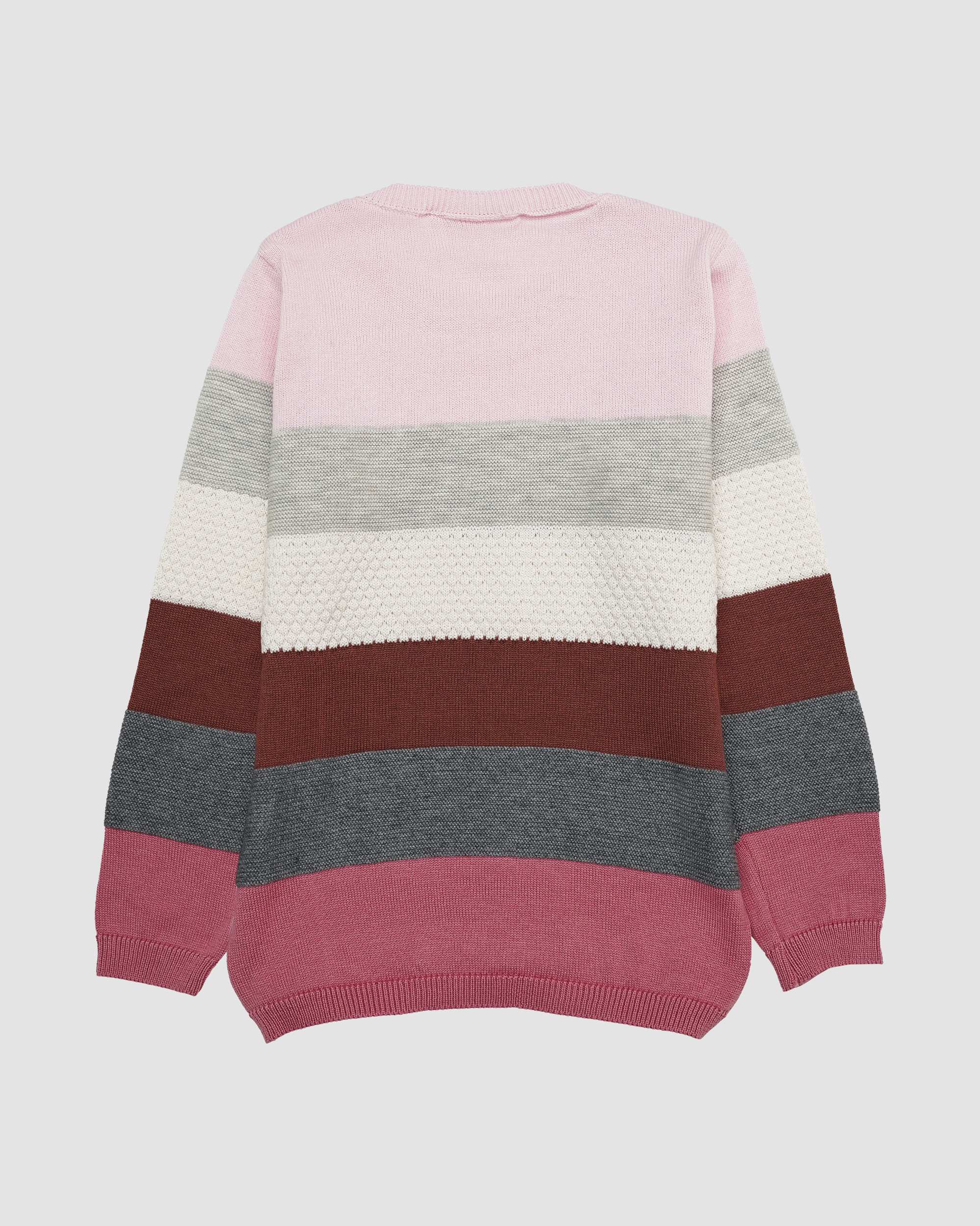 پلیور بافت دخترانه طرح راه راه طرح دار بانی نو