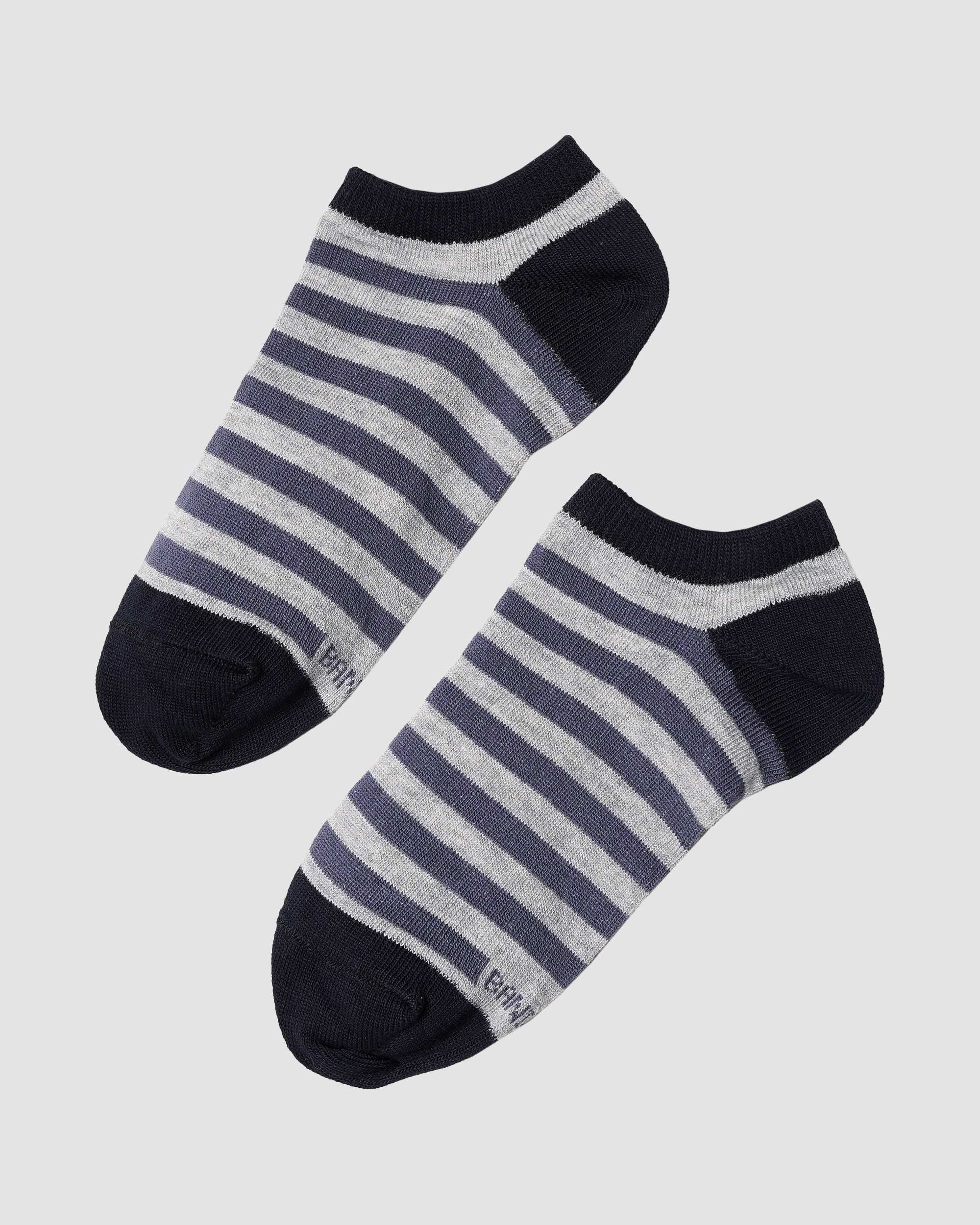 جوراب اسپرت مچی راه راه طوسی پررنگ بانی نو