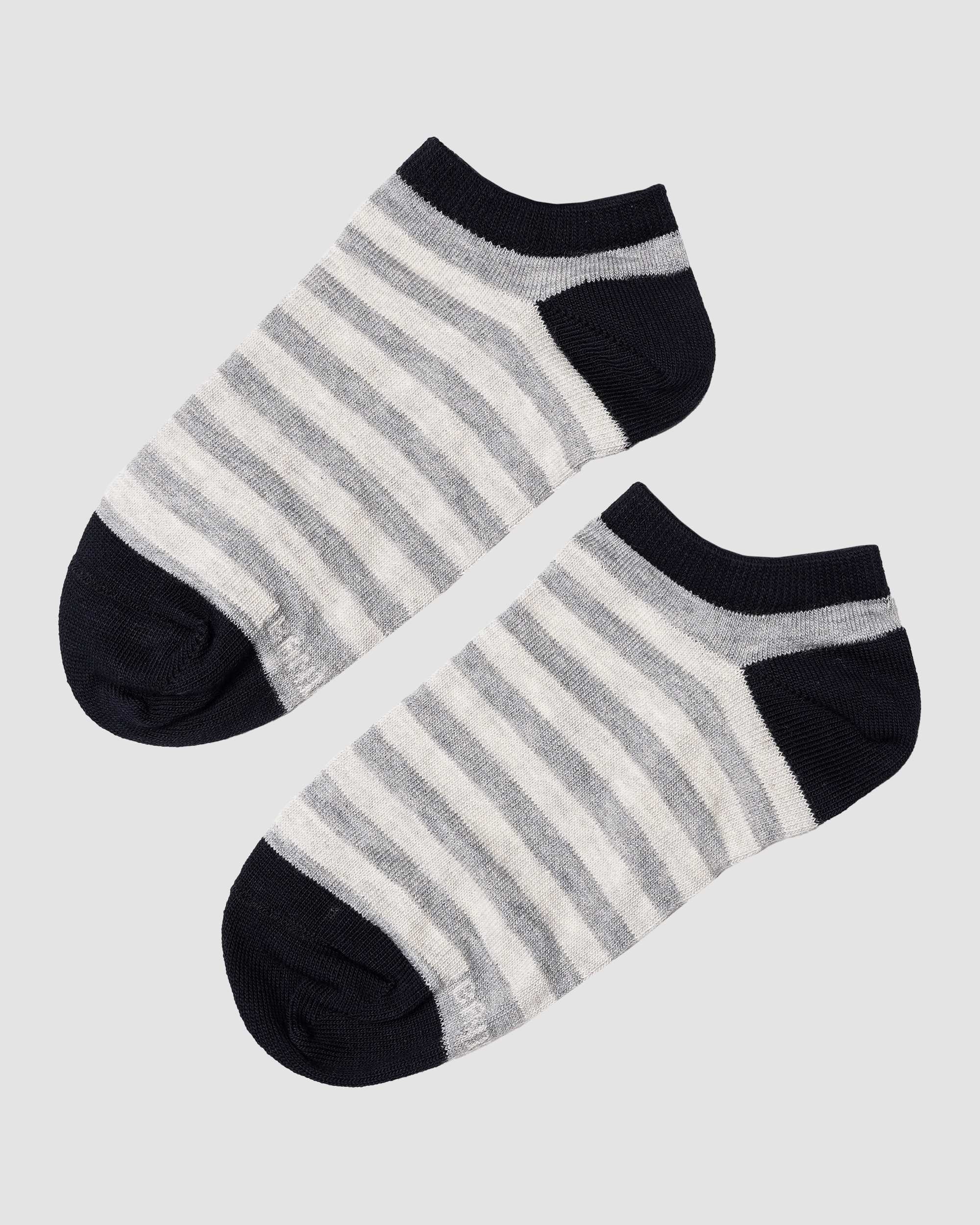 جوراب اسپرت مچی راه راه طوسی کمرنگ بانی نو