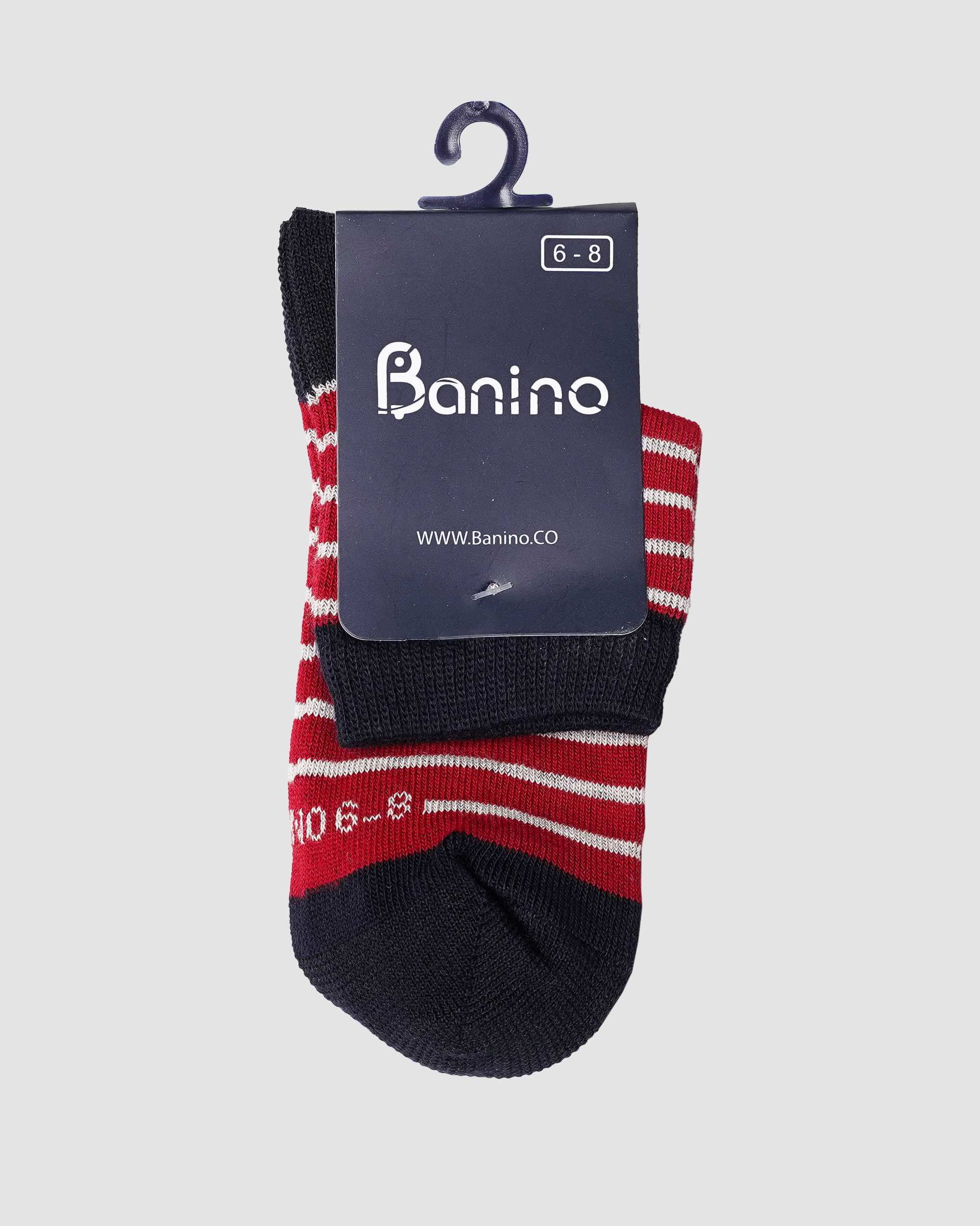 جوراب نیم ساق راه راه قرمز بانی نو