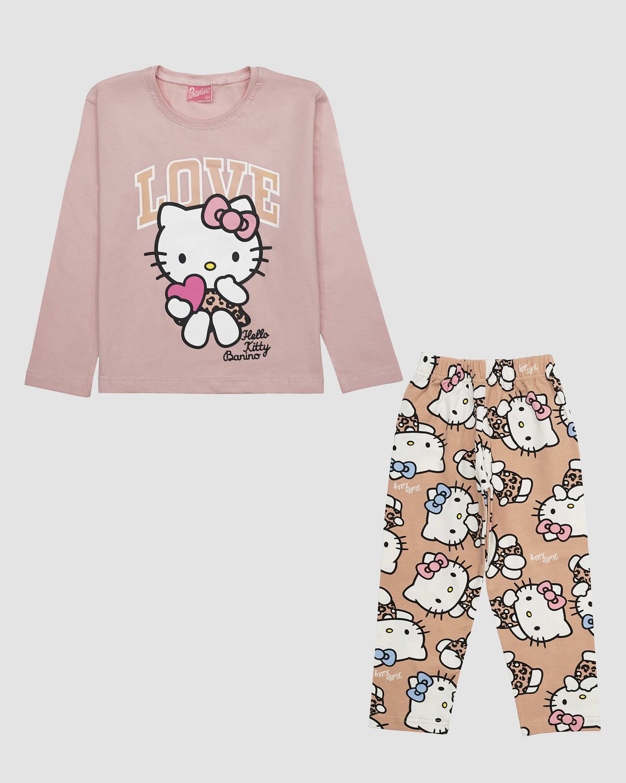ست بلوز و شلوار دخترانه طرح KITTY_LOVE بانی نو