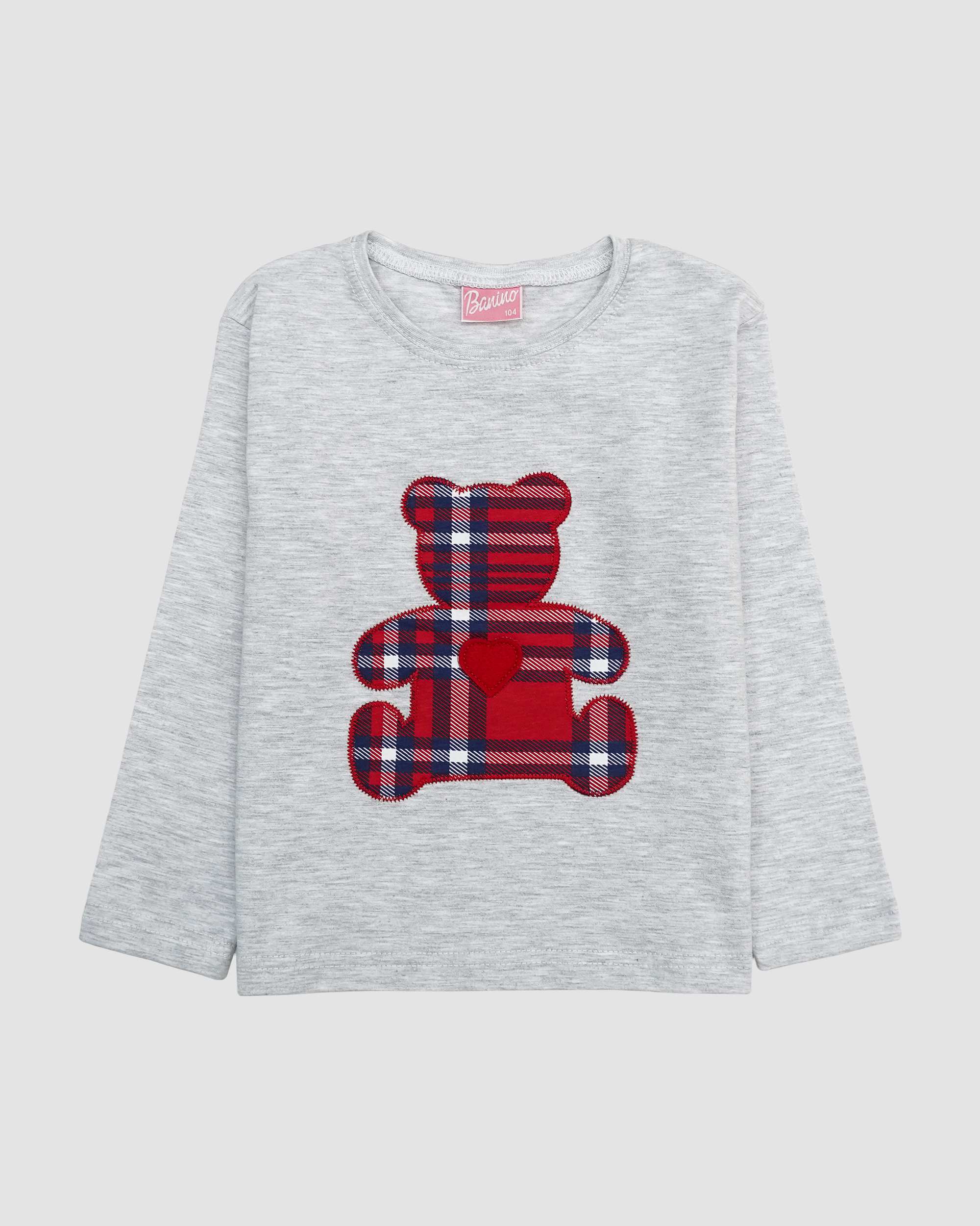 ست بلوز و شلوار دخترانه طرح چهارخانه خرسی بانی نو