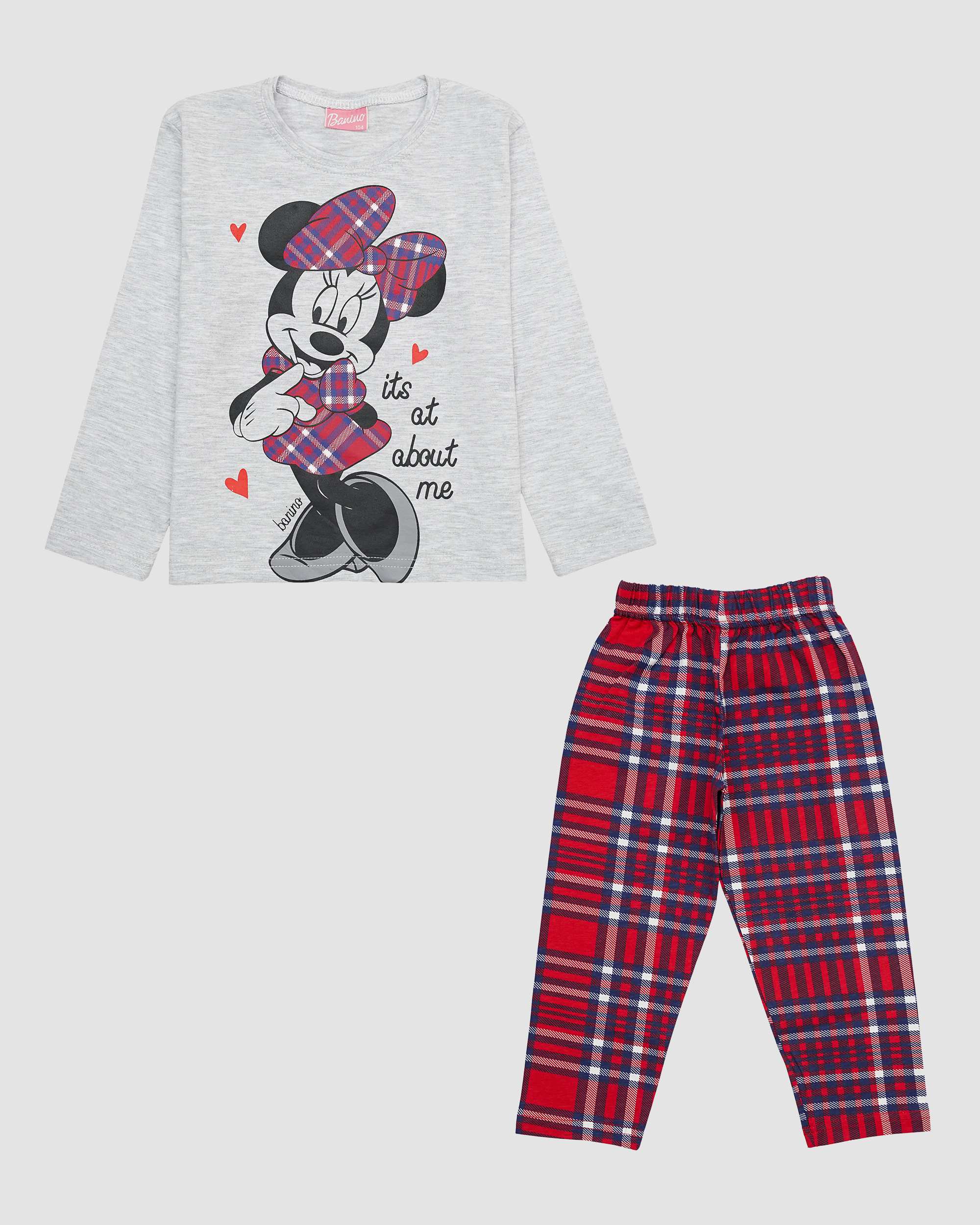 ست بلوز و شلوار دخترانه طرح چهارخانه MINI MOUSE بانی نو