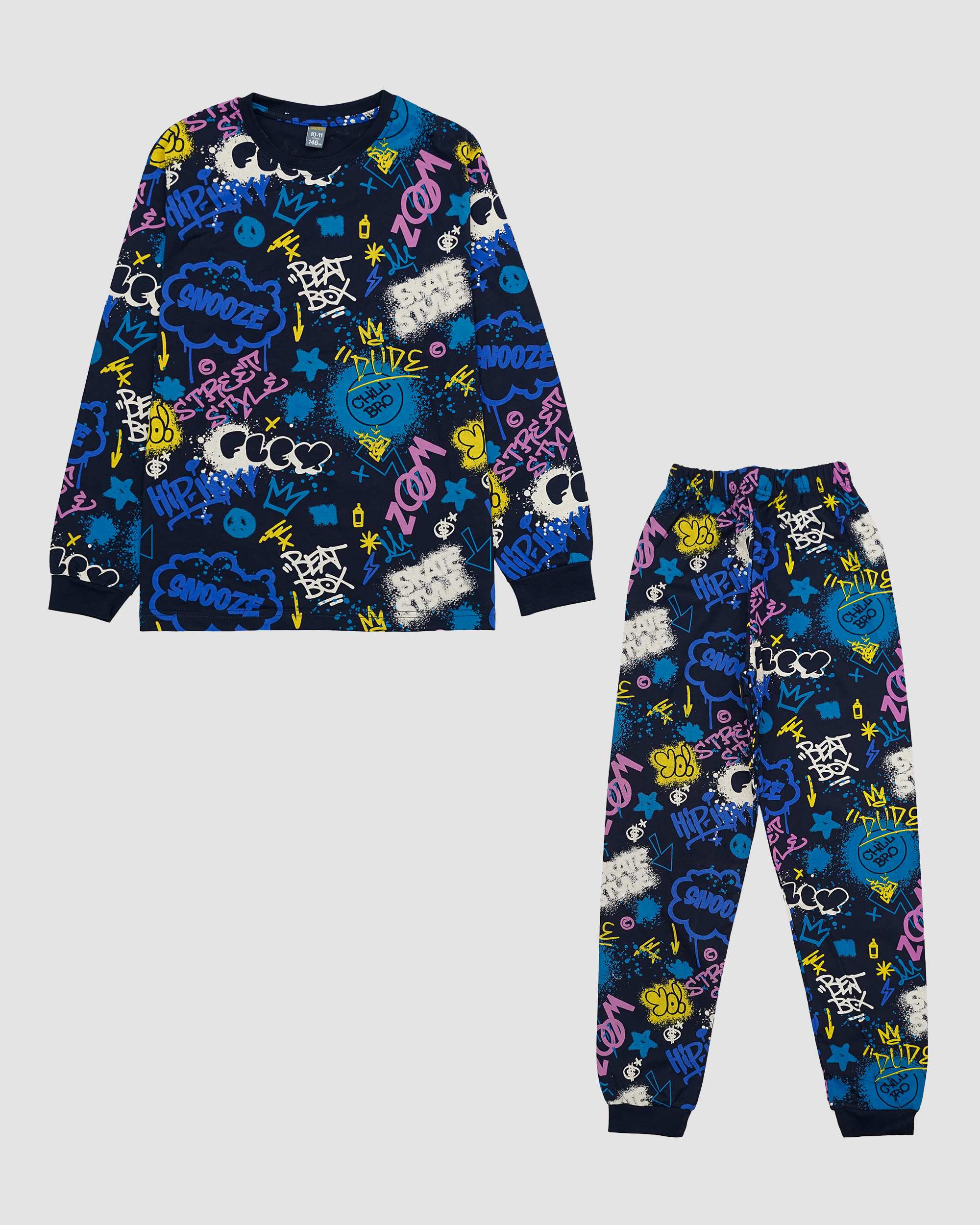 ست بلوز و شلوار پسرانه طرح تمام چاپ حروفی بانی نو