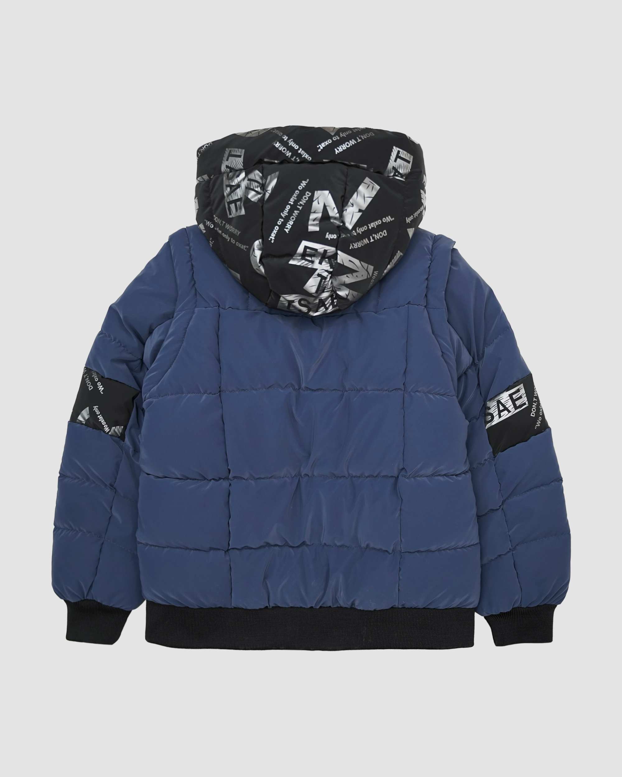 کاپشن پسرانه استین زیپ دار سرمه ای بانی نو