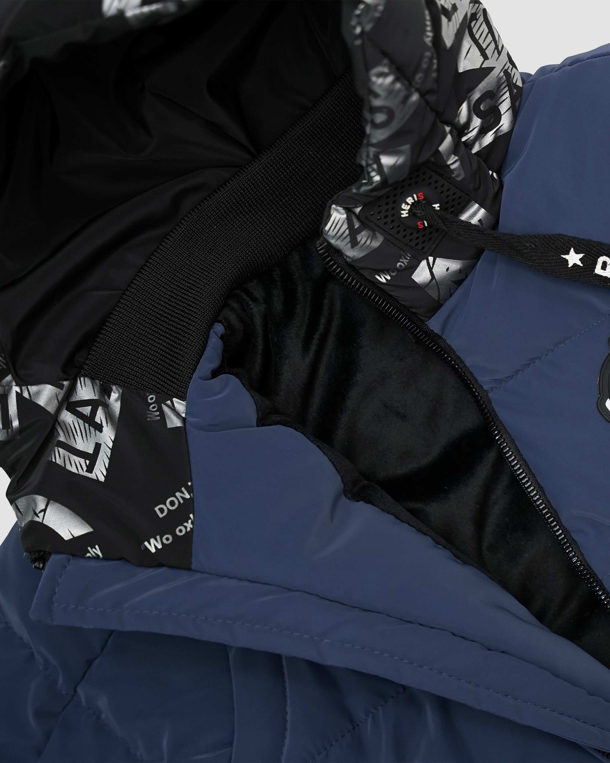 کاپشن پسرانه استین زیپ دار سرمه ای بانی نو