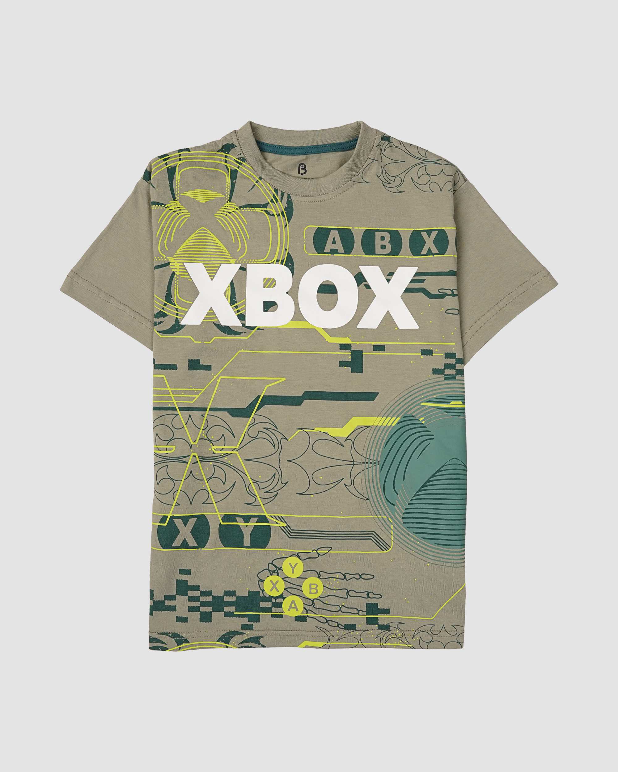 ست تیشرت و شلوارک پسرانه طرح X_BOX سبز بانی نو
