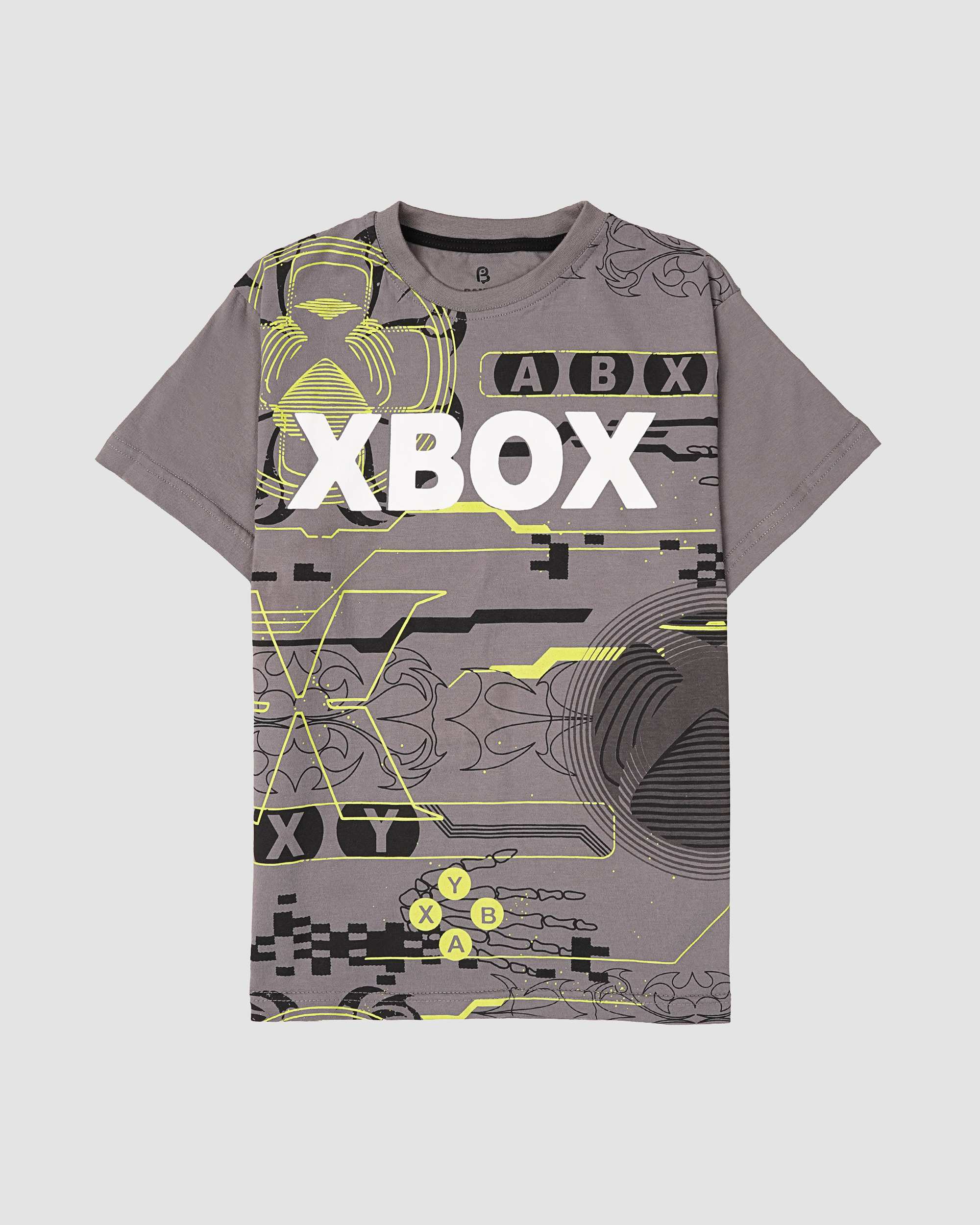 ست تیشرت و شلوارک پسرانه طرح X_BOX طوسی بانی نو