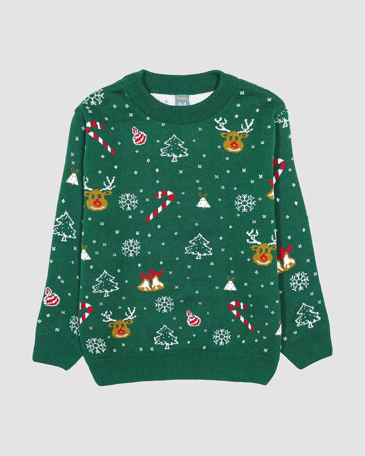 پلیور پسرانه بانی نو طرح گوزن سبز