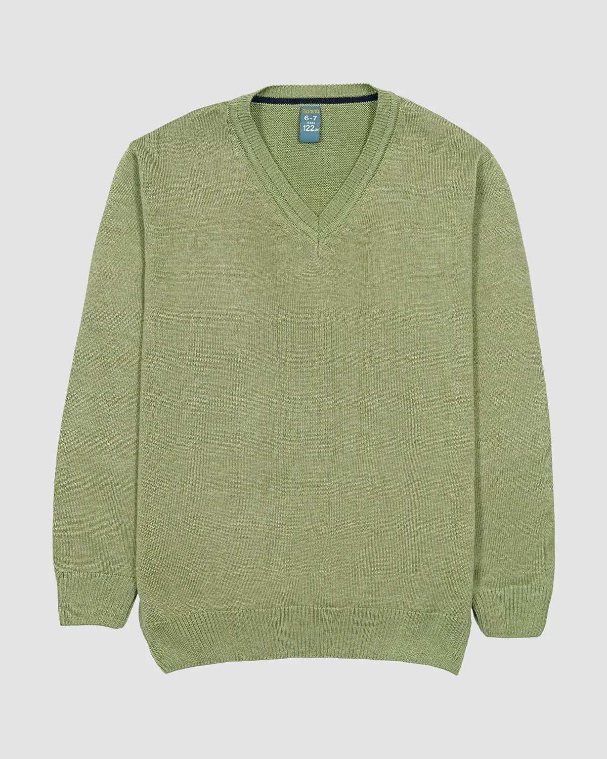 پلیور بافت پسرانه بانی نو طرح یقه هفت سبز