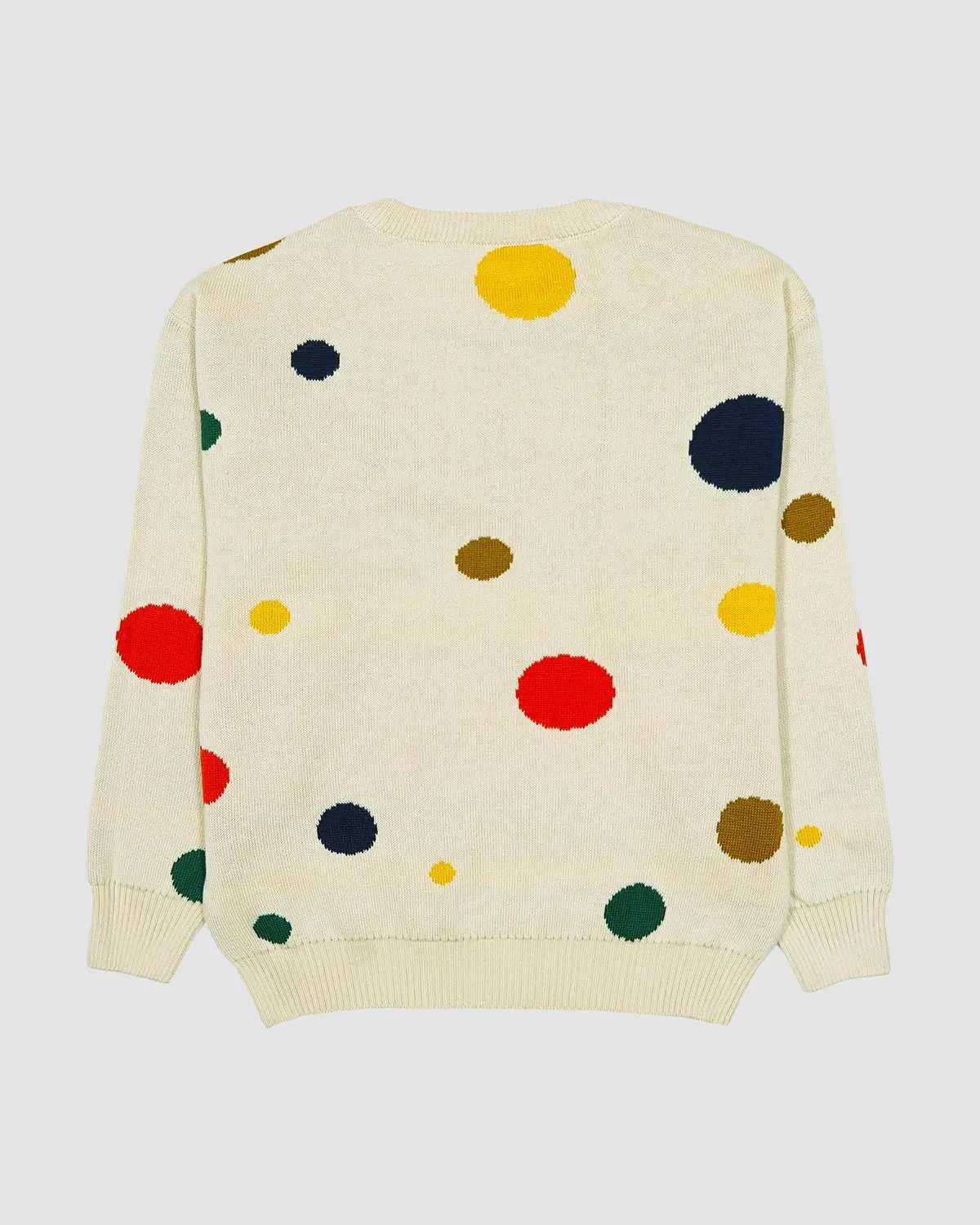 پلیور بافت دخترانه بانی نو طرح توپی کرم