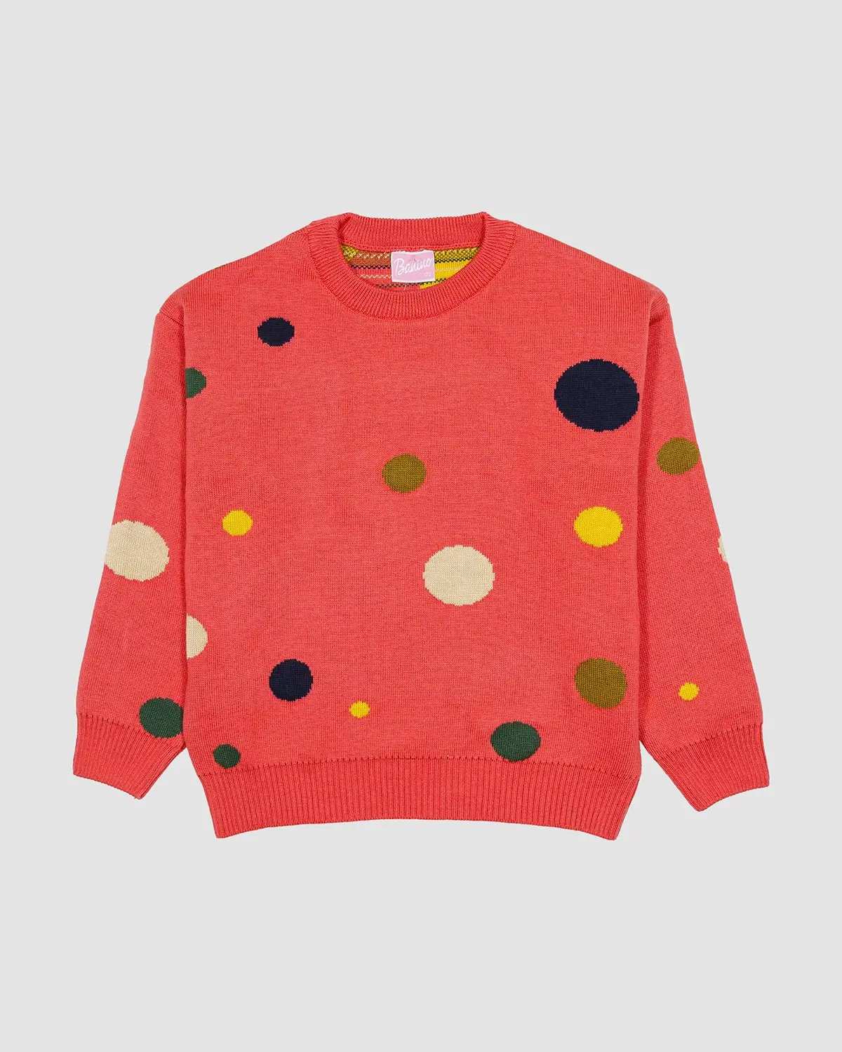 پلیور بافت دخترانه بانی نو طرح توپی گلبهی