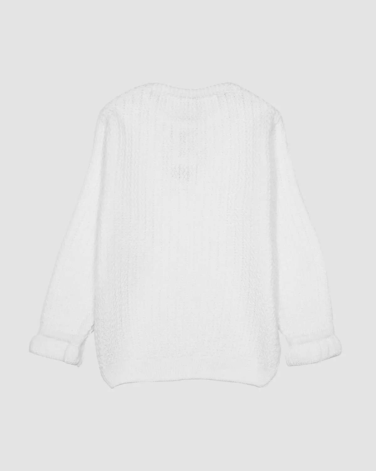 پلیور بافت دخترانه بانی نو طرح پنج گل شیری