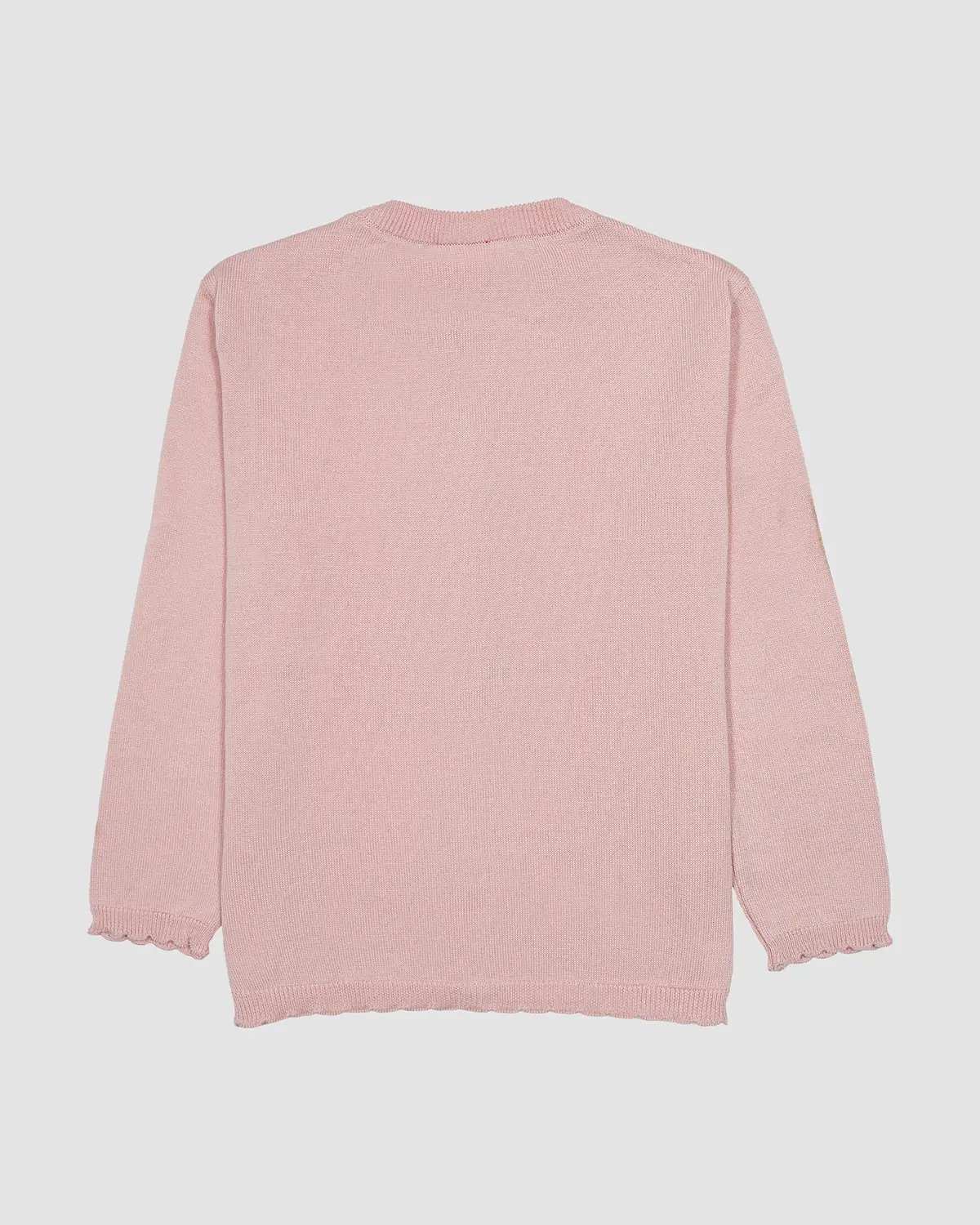 پلیور بافت دخترانه بانی نو طرح ساده صورتی