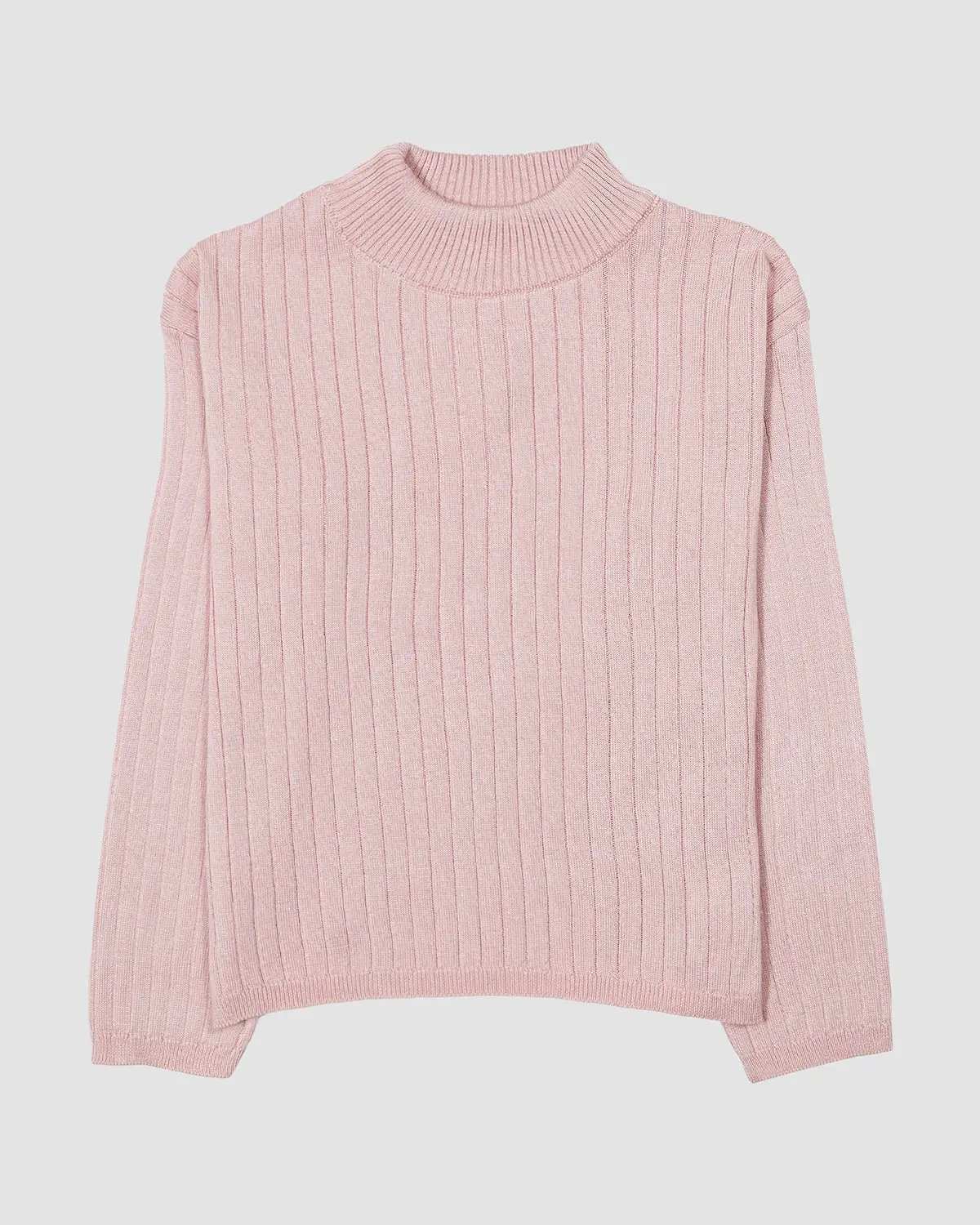 پلیور بافت دخترانه بانی نو طرح ساده صورتی