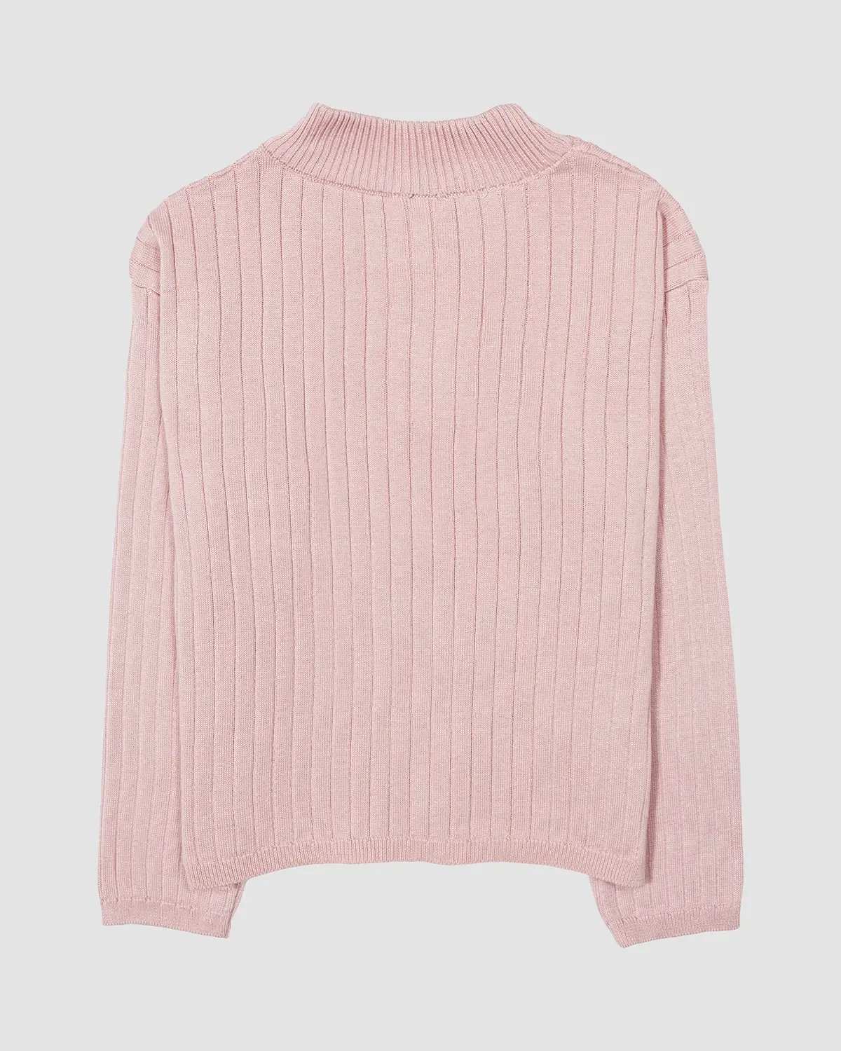 پلیور بافت دخترانه بانی نو طرح ساده صورتی