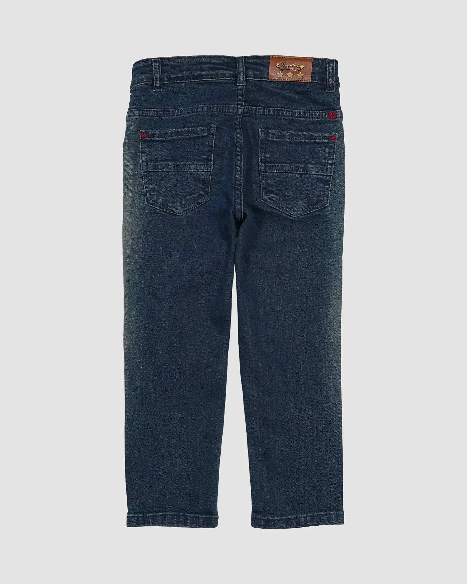 شلوار جین پسرانه بانی نو طرح خطی زاپدار سرمه ای