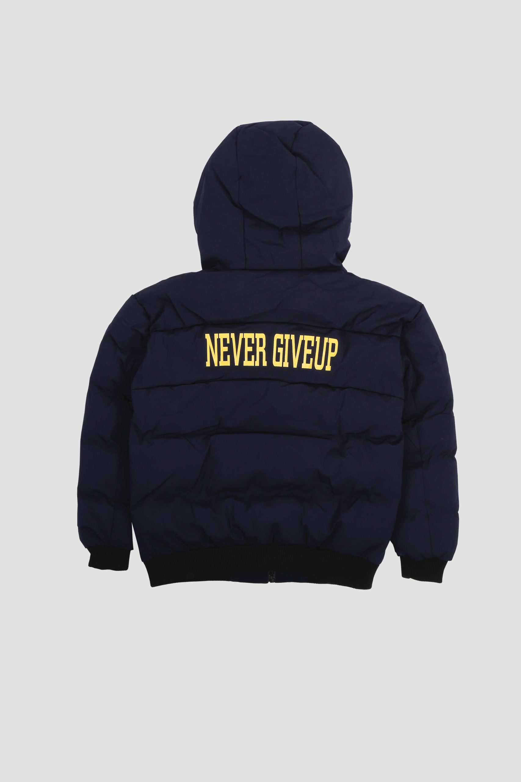 کاپشن پسرانه سرمه ای NEVER GIVE UP بانی نو