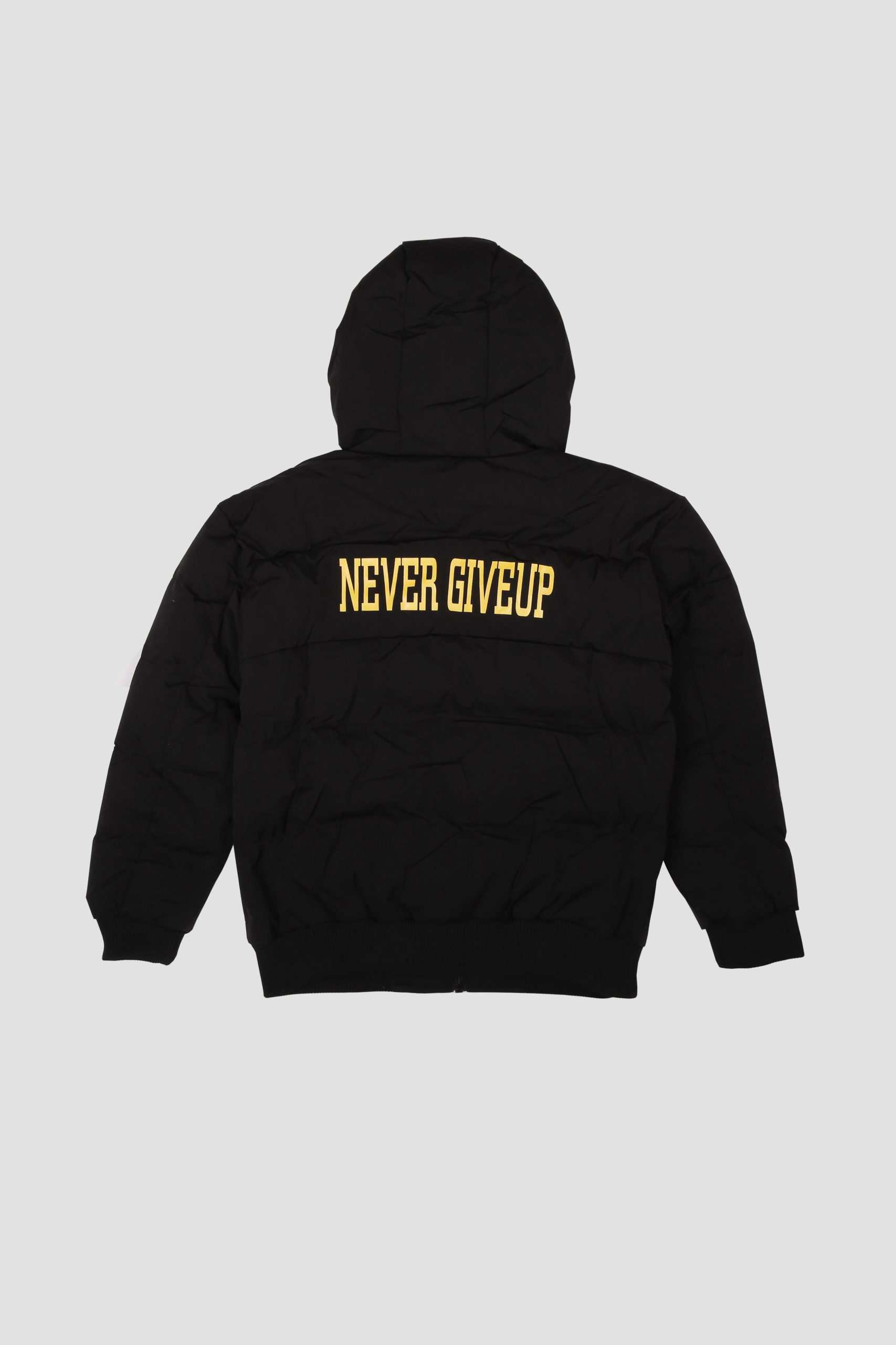 کاپشن پسرانه مشکی NEVER GIVE UP بانی نو