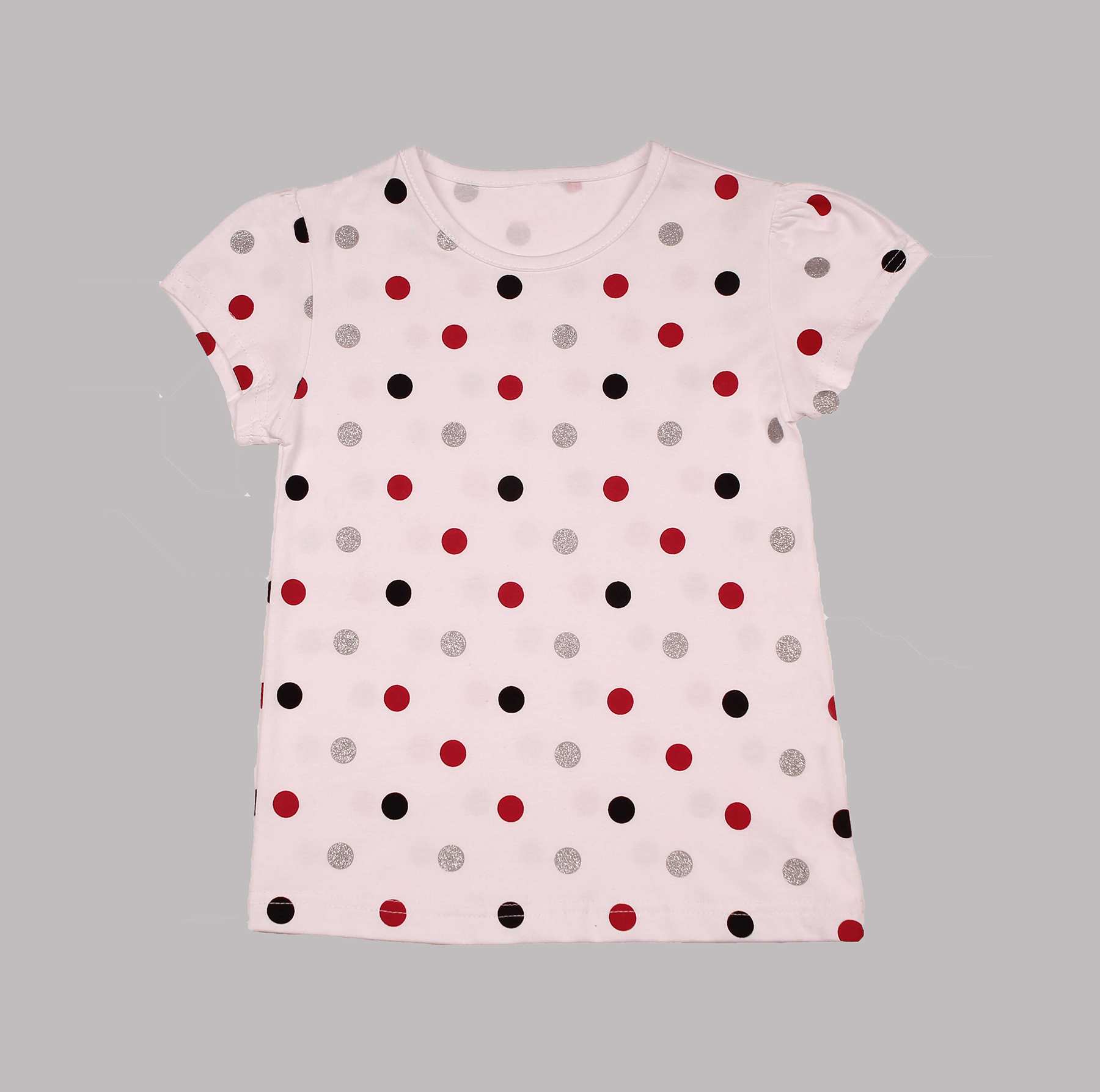 تی شرت تک دخترانه چاپ دایره 3 الی 8 سال بانی نو