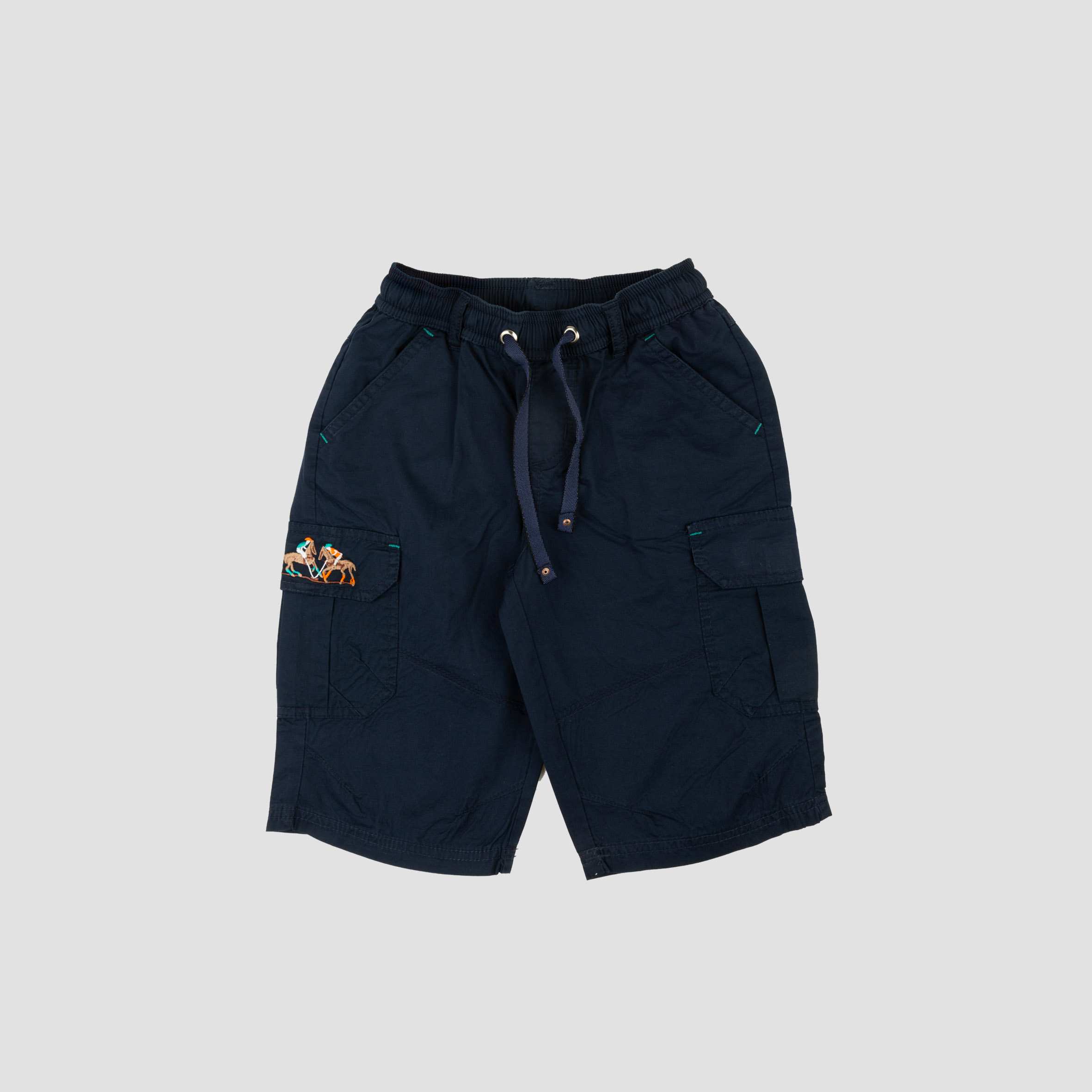 شلوارک کتان برمودا 6جیب طرح دار POLO بانی نو