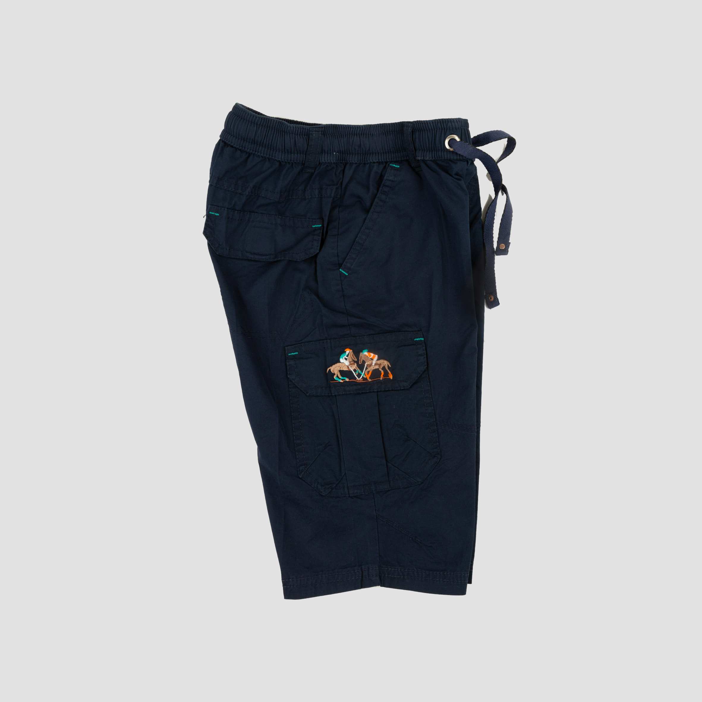 شلوارک کتان برمودا 6جیب طرح دار POLO بانی نو