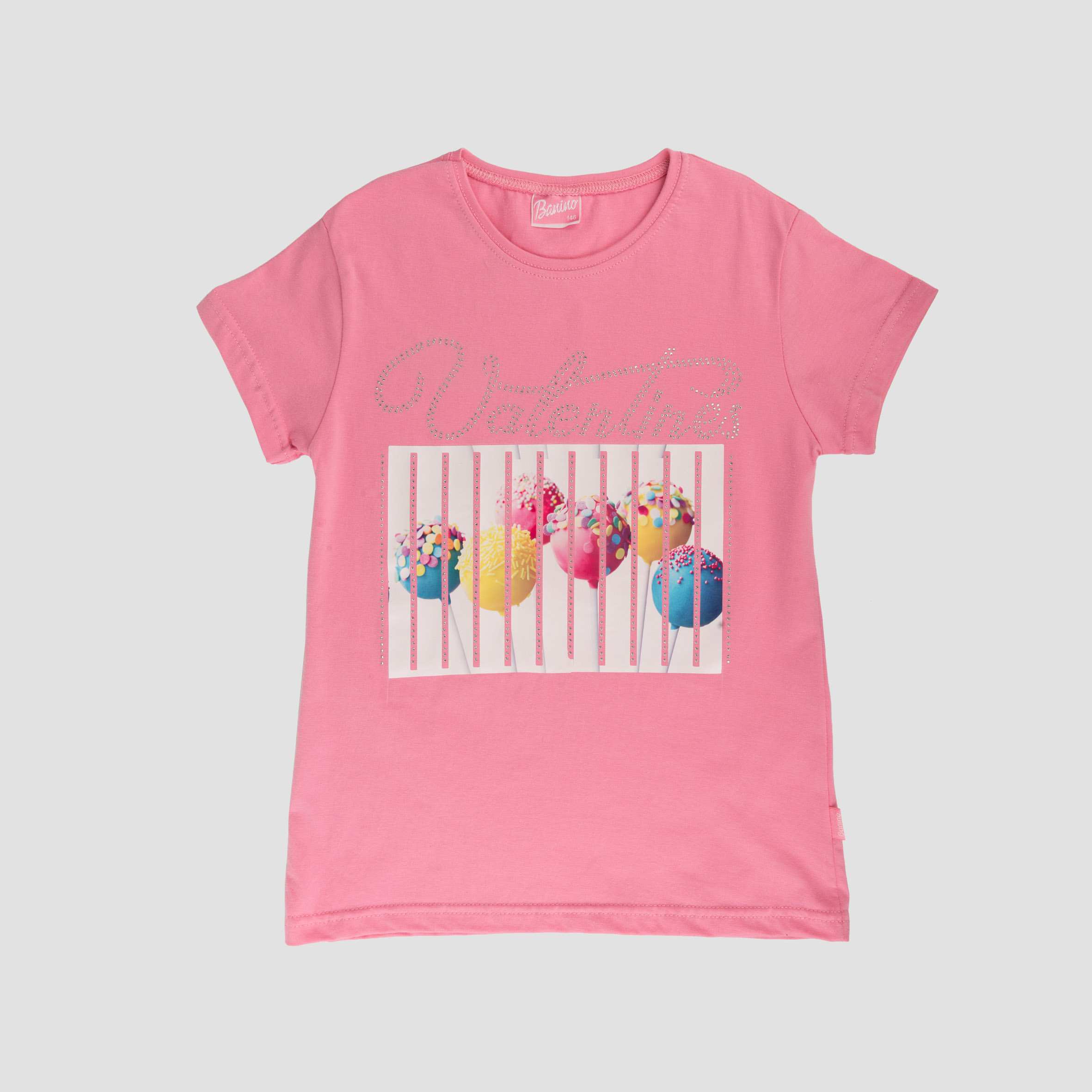 تی شرت دخترانه تصویری بادکنکی صورتی بانی نو