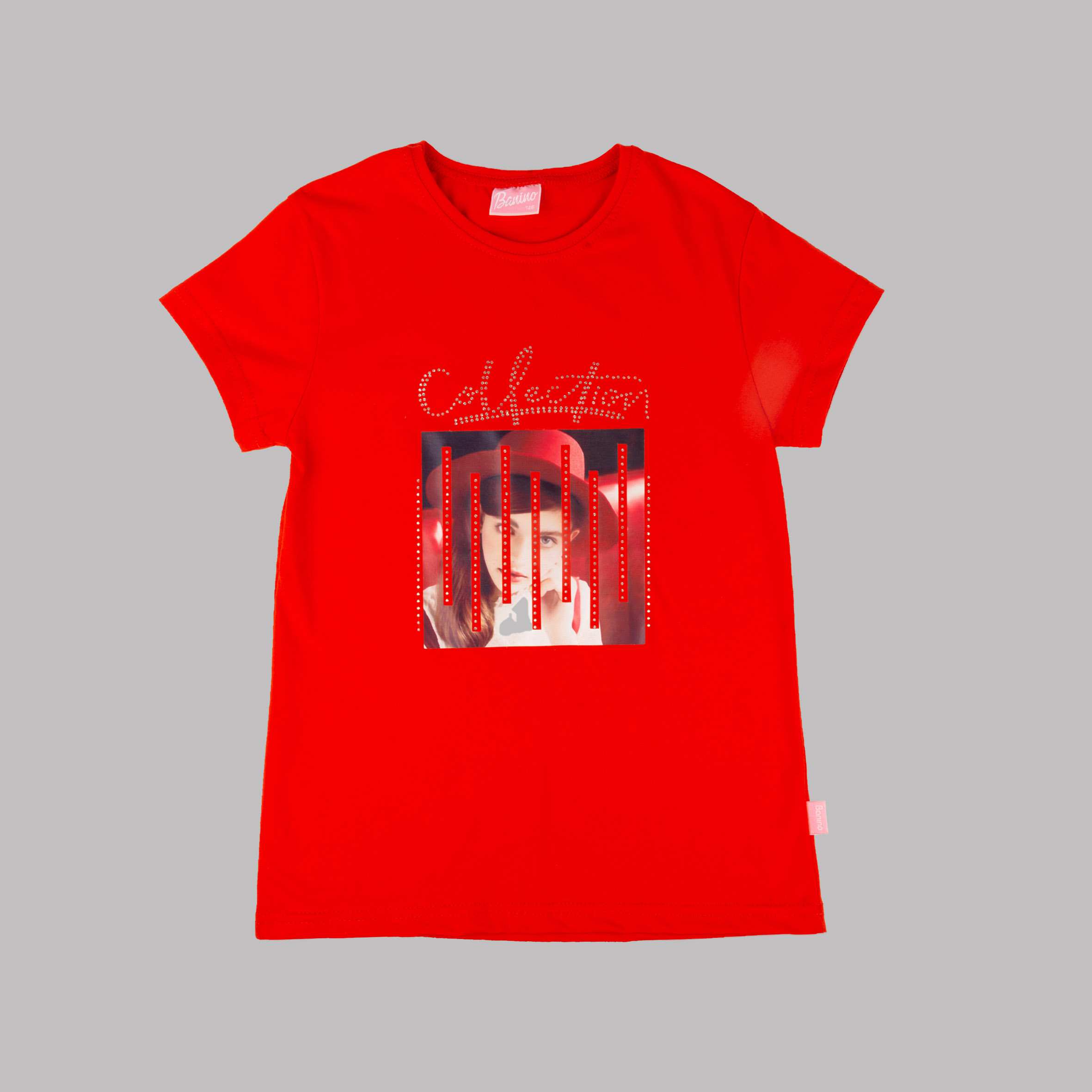 تی شرت دخترانه تصویری دختر کلاه دار قرمز بانی نو