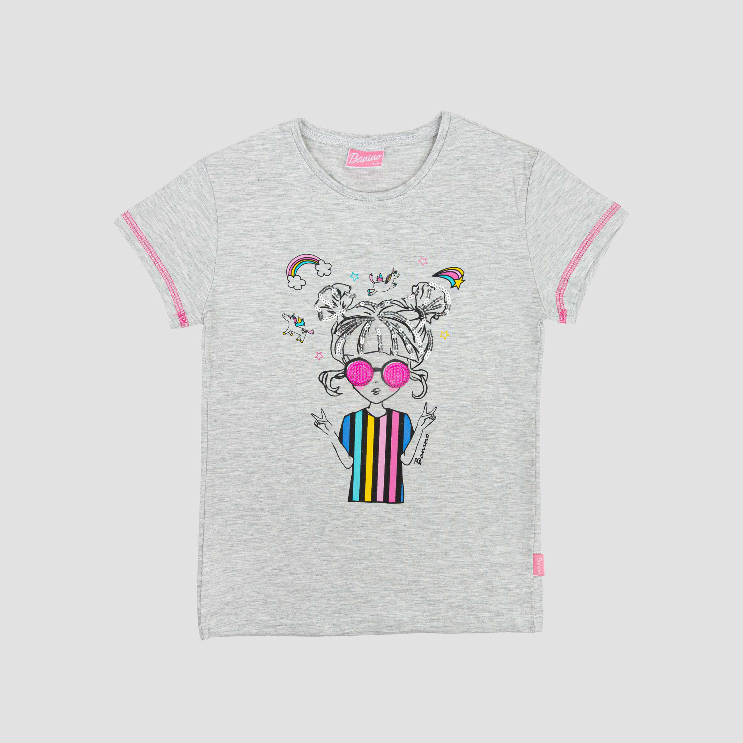 بلوز دخترانه ملانژ رنگین کمان بانی نو