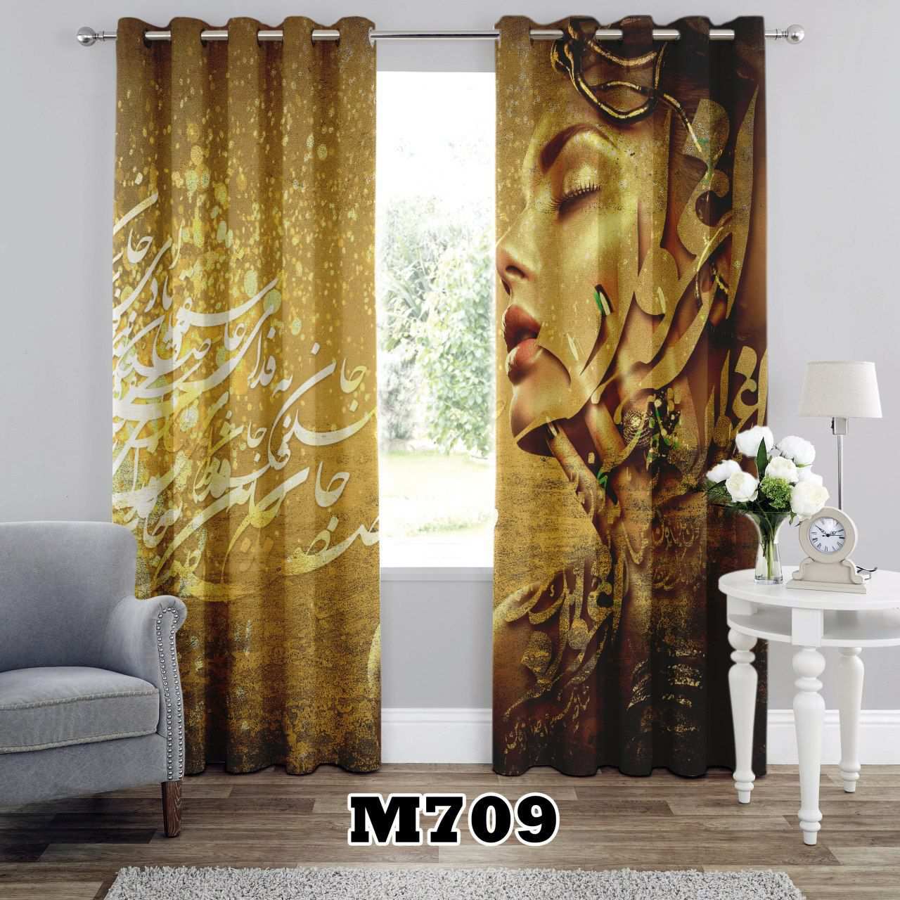 پرده سه بعدی طرح شعر و چهره