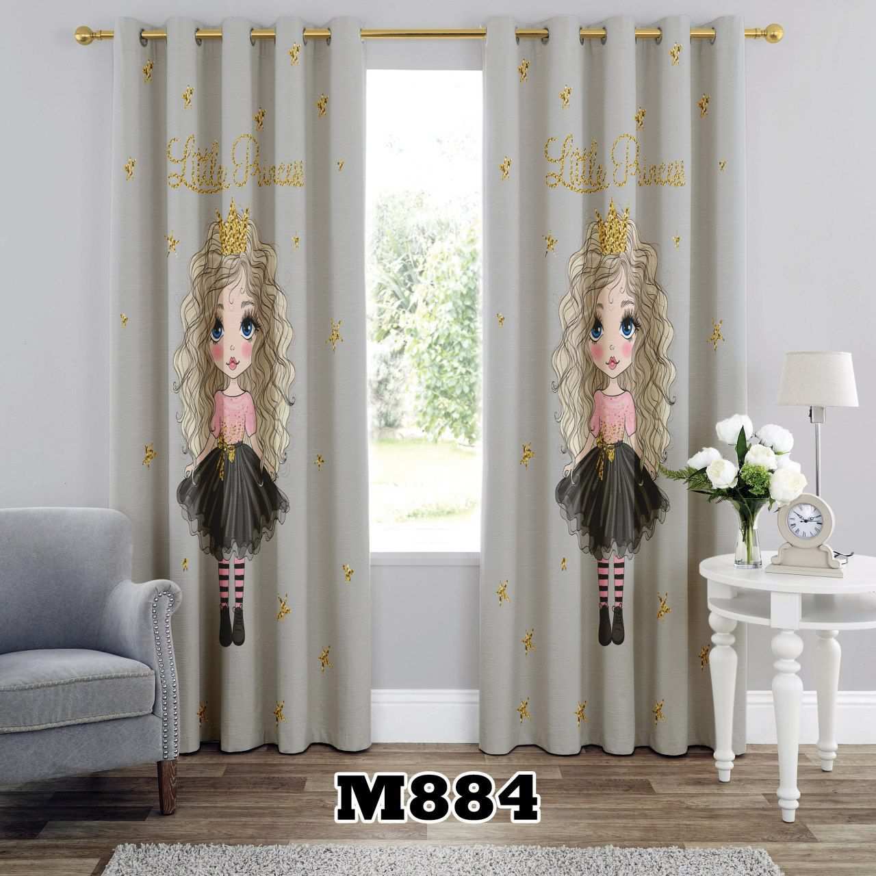 پرده سه بعدی طرح دخترانه