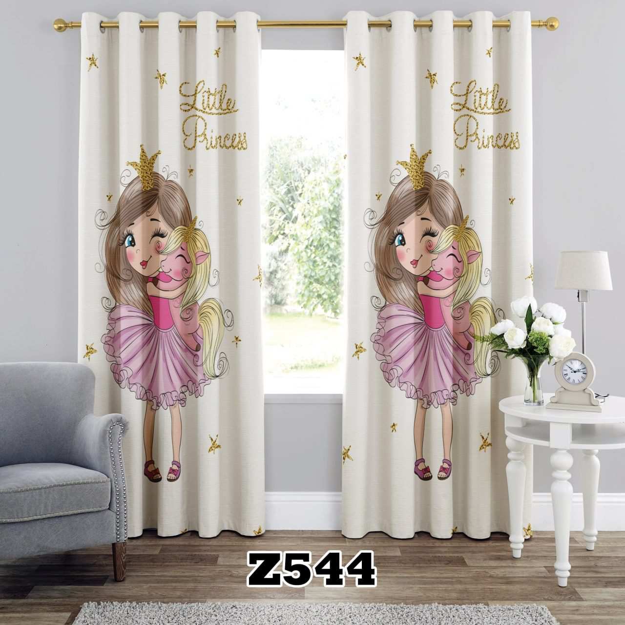 پرده سه بعدی طرح دخترانه