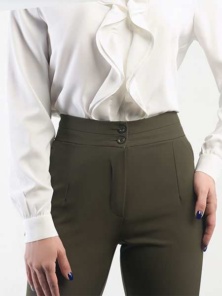 شلوار مجلسی زنانه کرپ مازراتی کمربند دار مدل الوا برنس