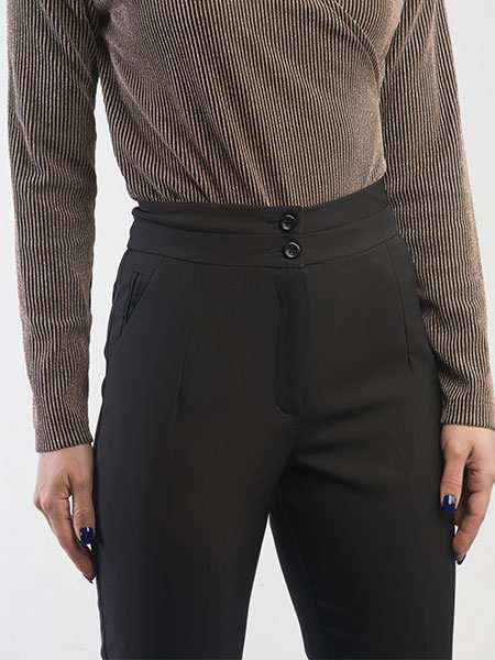 شلوار مجلسی زنانه کرپ مازراتی کمربند دار مدل الوا برنس