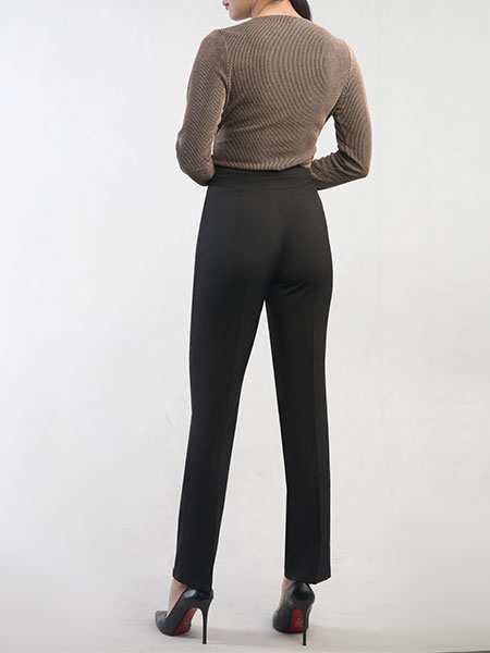 شلوار مجلسی زنانه کرپ مازراتی کمربند دار مدل الوا برنس