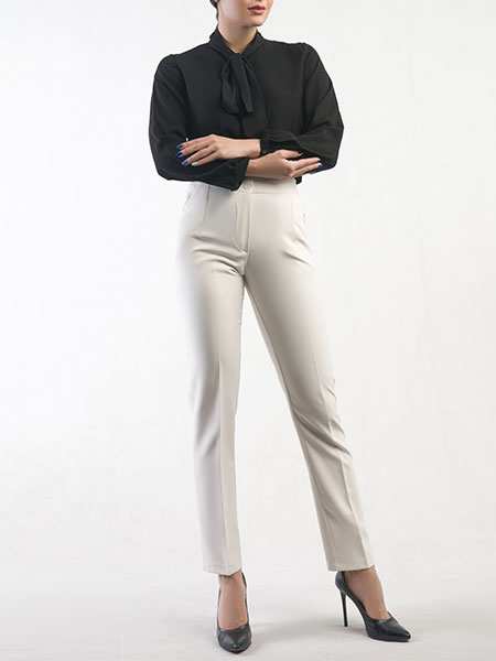 شلوار مجلسی زنانه کرپ مازراتی کمربند دار مدل الوا برنس