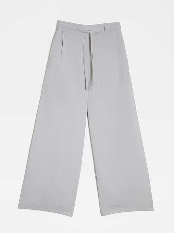 شلوار زنانه پارچه ای کرپ کره ای از بالا گشاد پیلی دار پشت کمرکش کژوال آرانا برنس Bornos