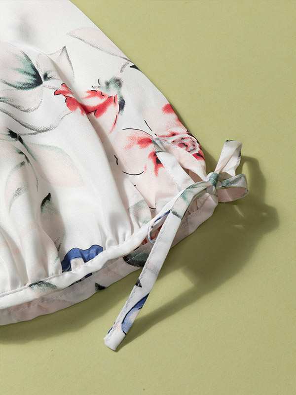 بلوز زنانه آستین پفی کوتاه کرپ ساتن یقه گرد کژوال کمند برنس Bornos